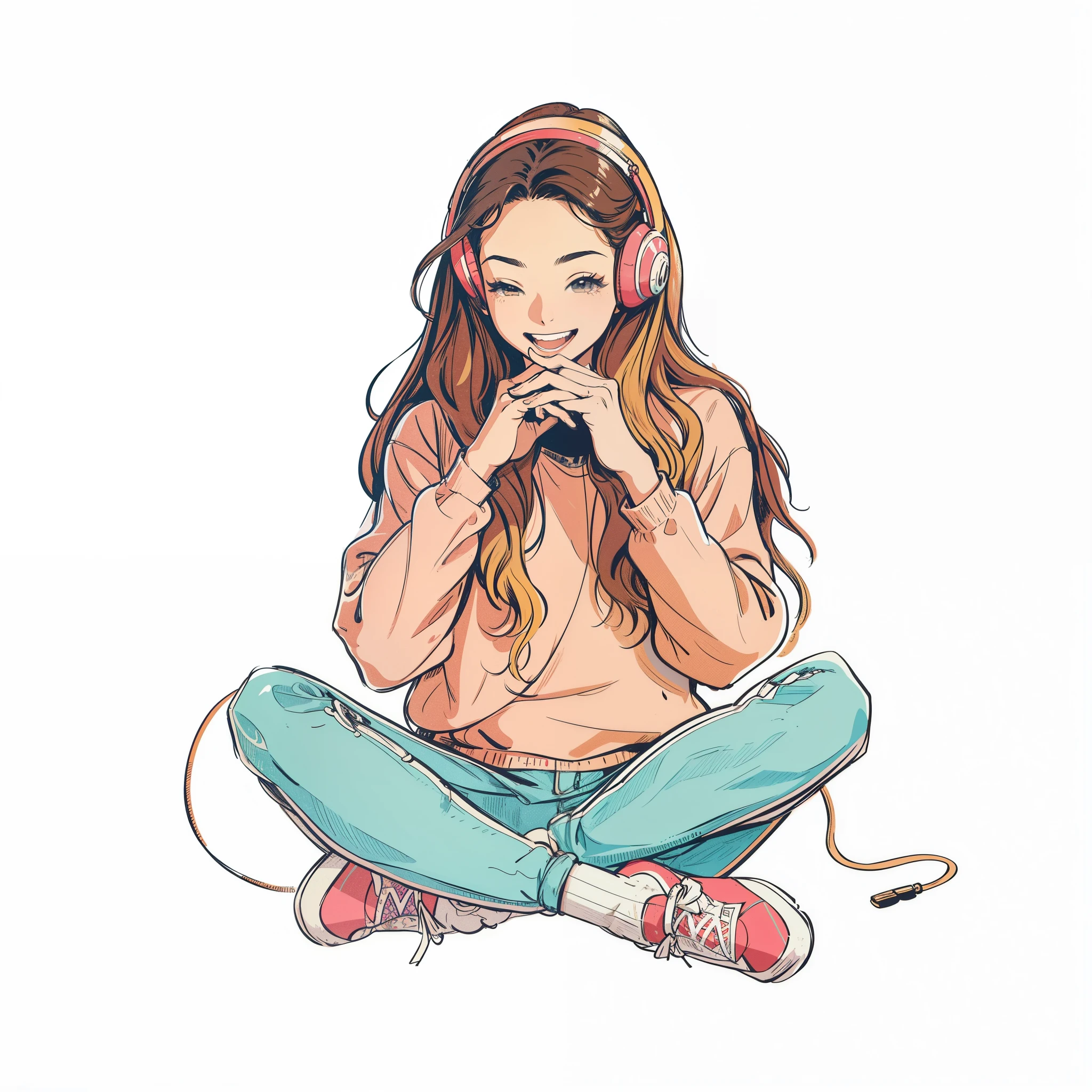 sorriso, feliz, Criar arte digital em pop art, Introducing a bright and confident young Asian woman,moda de rua, esquema de cores do filme, Rodeado por motivos florais vintage, Pinceladas brilhantes,Emotions Should Be Dynamic, parte superior do corpo, desenho, illustartion, escala de cinza, tropical, muitas flores,