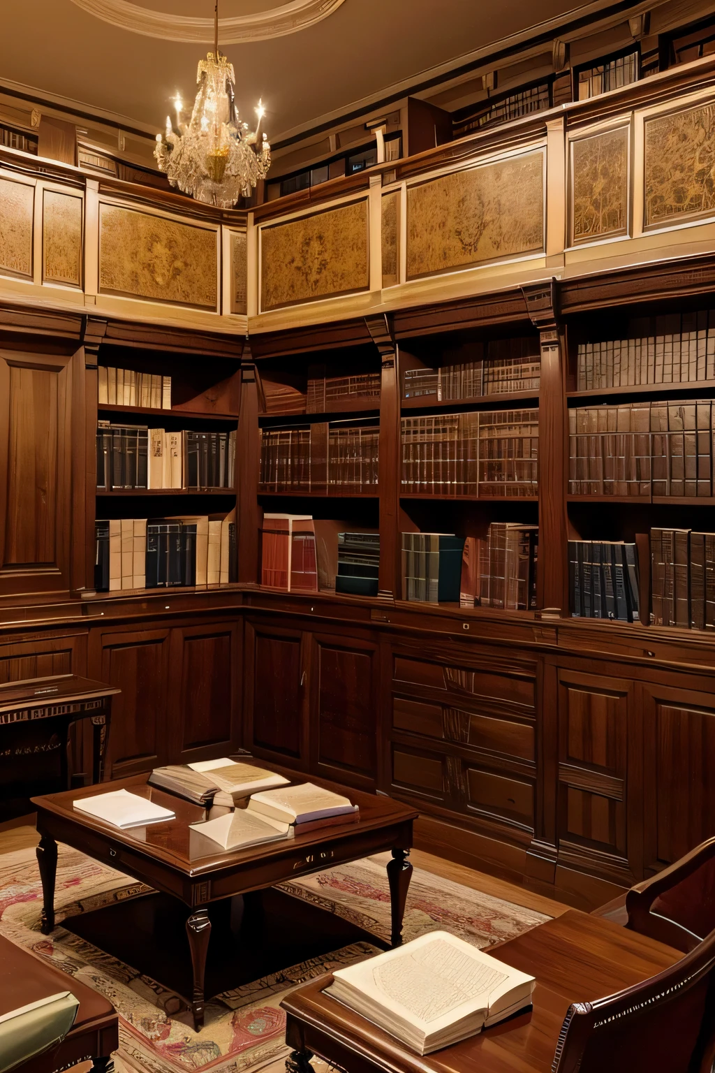 a room of lawer, advocate, justice, books, library, confiance, elegance, format wide
