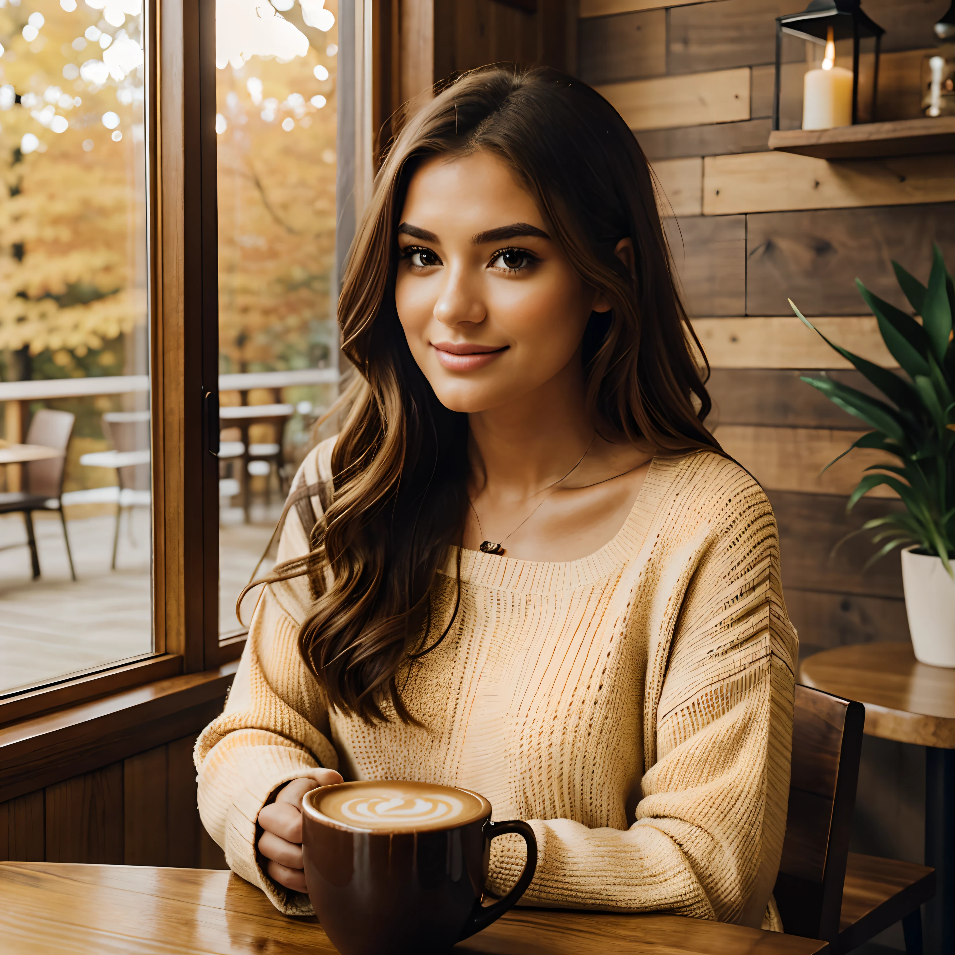Generate heartwarming photos of outono, o influenciador encantador, enjoying a y latte, summing up the essence of autumn delight. outono, em seus 20 e poucos anosica em cerca de 5'4", com longa, cabelo castanho ondulado caindo graciosamente sobre os ombros. Her athletic hourglass figure, acentuado por um busto completo, Pairs beautifully with her flawless, bronzeado beijado pelo sol. outono's expressive brown eyes radiate charisma, espelhando seu comportamento relaxado e confiante.
outono's cozy chic ensemble reflects her impeccable style. Ela se adorna com um suave, big sweater, sua cor convidativa envolvendo-a, Combined with comfortable fit, high-waisted jeans that highlight your body with sophistication.
O charmoso, rustic coffee shop setting immerses outono in the warmth of fall, Adorned with autumnal décor that enhances the cozy ambiance. Macio, Diffuse lighting envelops you in a golden glow, criando uma atmosfera convidativa. Os arredores incluem assentoconchegantes, rustic wooden tables, and the rich aroma of freshly brewed coffee, all capturing the essence of outono's delightful coffee experience.
Em momentos sinceros, outono enjoys her spiced latperdido em pensamentos enquanto olha pela janela ou compartilha um sorriso brilhante. As fotos captam o aconchego e a tranquilidade da cafeteria, refletindo a alegria simples de beber uma bebida quente. Natural lighting enhances the inviting ambience, bringing to life the essence of outono's delightful coffee experience.
Com maquiagem intensa, um ambiente aconchegante, and features that are meticulously symmetrical, the photos adopt photorealistic techniques, como rastreamento de caminho, specular lighting, volumetric face light, Traced hair, Visible shadows, e detalhes intrincados. This creates an elaborate and hyper-realistic portrayal of outono's heartwarming coffee moments.