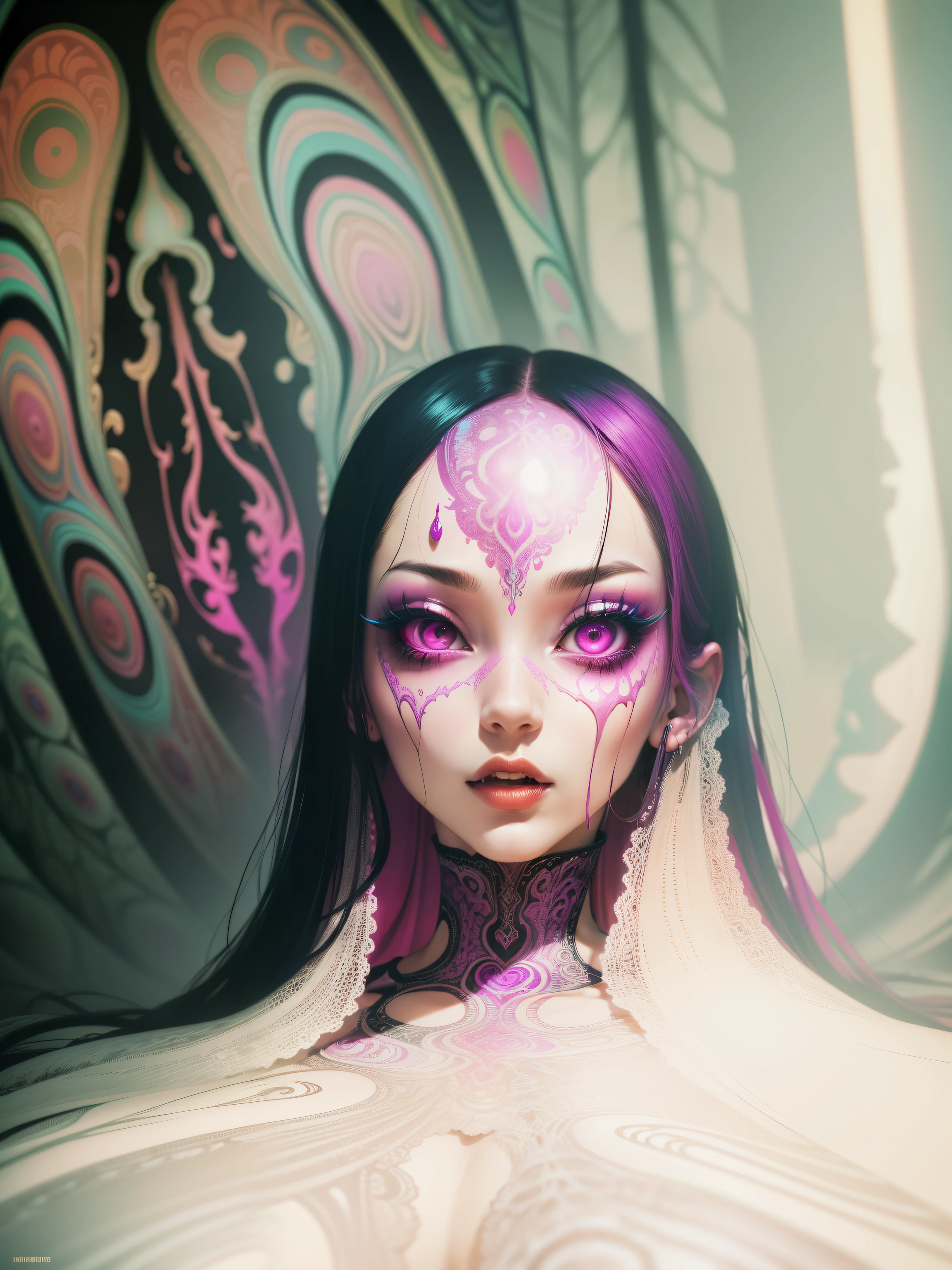 Horreur psychédélique seduisante, Hentai trippant, horreur du corps, Avoir des relations sexuelles, vrais seins, Surrealist sex, Voyage au LSD, sensuel, psychedelic sex, provocant, colored, glowing