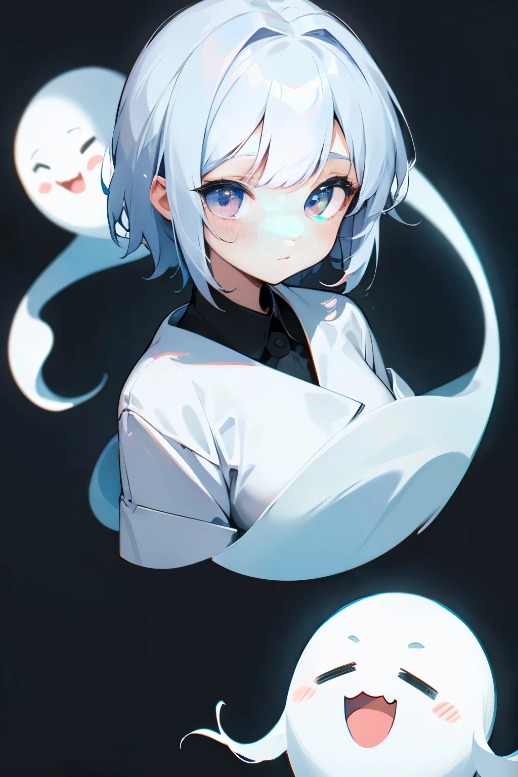 Cute girl, ghost