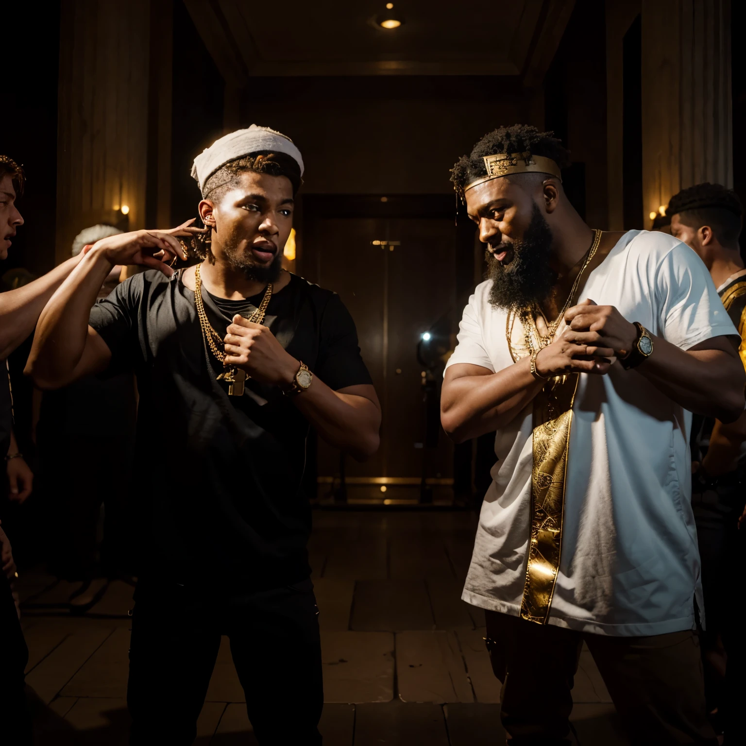 zeus having a rap battle against athena