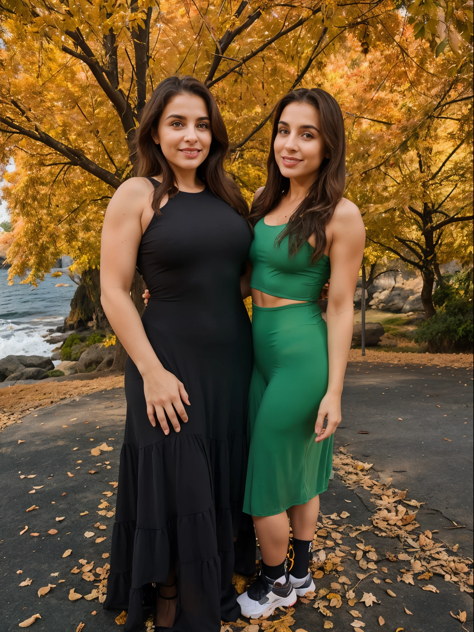 Duas mulheres, extremamente realista, muito linda, fotografia, Mother and daughter, sexy, bunda grande, pernas grossas, Fitness