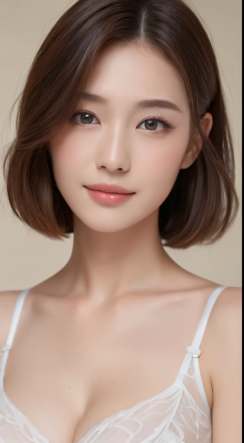 ((highest quality, 8k, masterpiece: 1.3)), 1 girl, The beauty of slim abs: 1.3, (hairstyle casual, big breasts: 1.2),bra: 1.1, super detailed face, delicate eyes, double eyelid, smile, Home,big breasts,cleavage