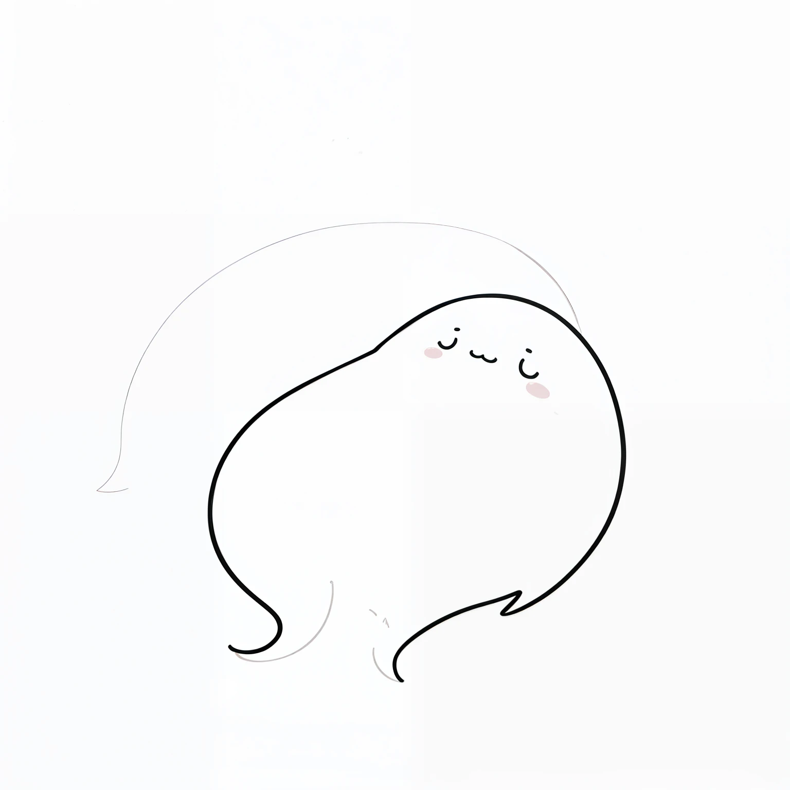 1 cute ghost,solo,(white background,line drawing),