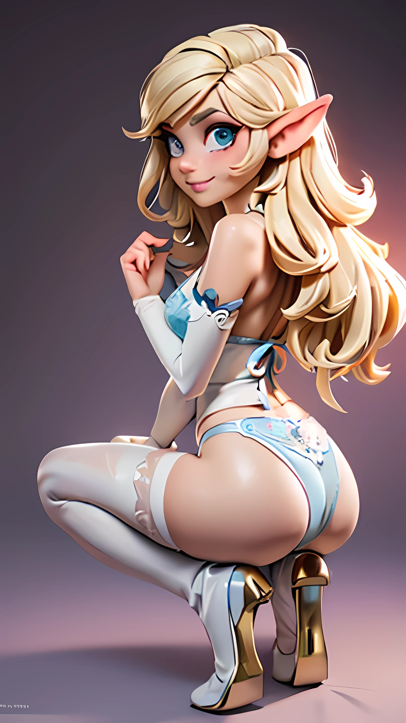 (best quality,4K,8K,high resolution,chef-d'artwork:1.2),ultra-detailed,HDR,animated,femelle,personnage de jeu vidéo,wakfu huppermage,sexy,des yeux captivants,pouty lips,seductive expression,visage expressif,cheveux fluides et vibrants,Colored hair,cheveux 2 couleurs,colored skin,resistant ((uniquement de la lingerie colorée,)) Elaborate lingerie,lingerie is a set of pink lace lingerie arranged on luxurious silk sheets, avec un éclairage doux accentuant ses détails délicats et son allure. L'image doit évoquer un sentiment de romantisme et de sophistication, invitant le spectateur à se livrer à sa beauté et à son charme, tout le corps,coquette ,regarder directement dans la caméra,faire preuve de confiance,powerful abilities, aura qui l'entoure,palette de couleurs fascinante,soft, ethereal lighting,playful and mysterious atmosphere,Casser ((((from behind)))) gros cul,all4onground,((((((accroupi))))),catpose