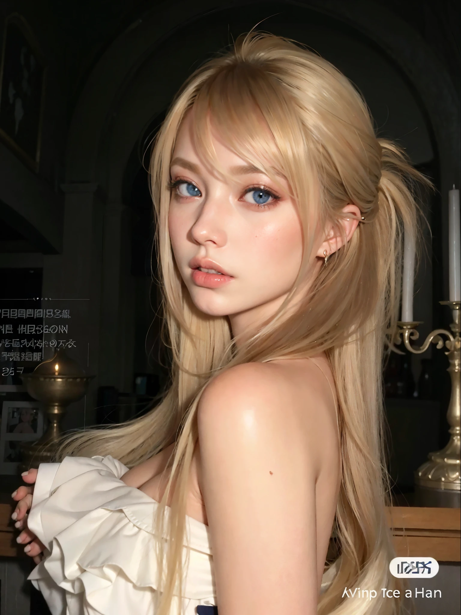 blond woman with blue eyes and long hair posing for a picture, with long blond hair, long blonde hair and big eyes, very pretty model, long blonde hair and large eyes, pale porcelain white skin, blonde hair and large eyes, with long hair and piercing eyes, portrait of kim petras, pale-skinned persian girl, with very long blonde hair, with pale skin