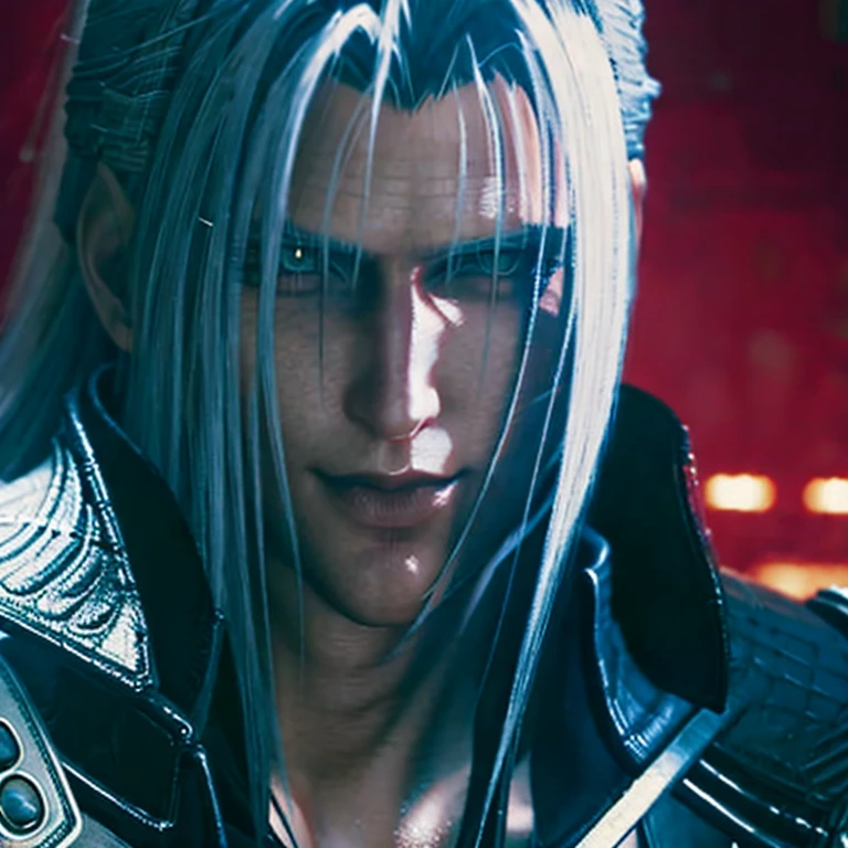 (masterpiece, best quality:1.2), 1guy, solo, sephiroth, ff7 remake, FFvii