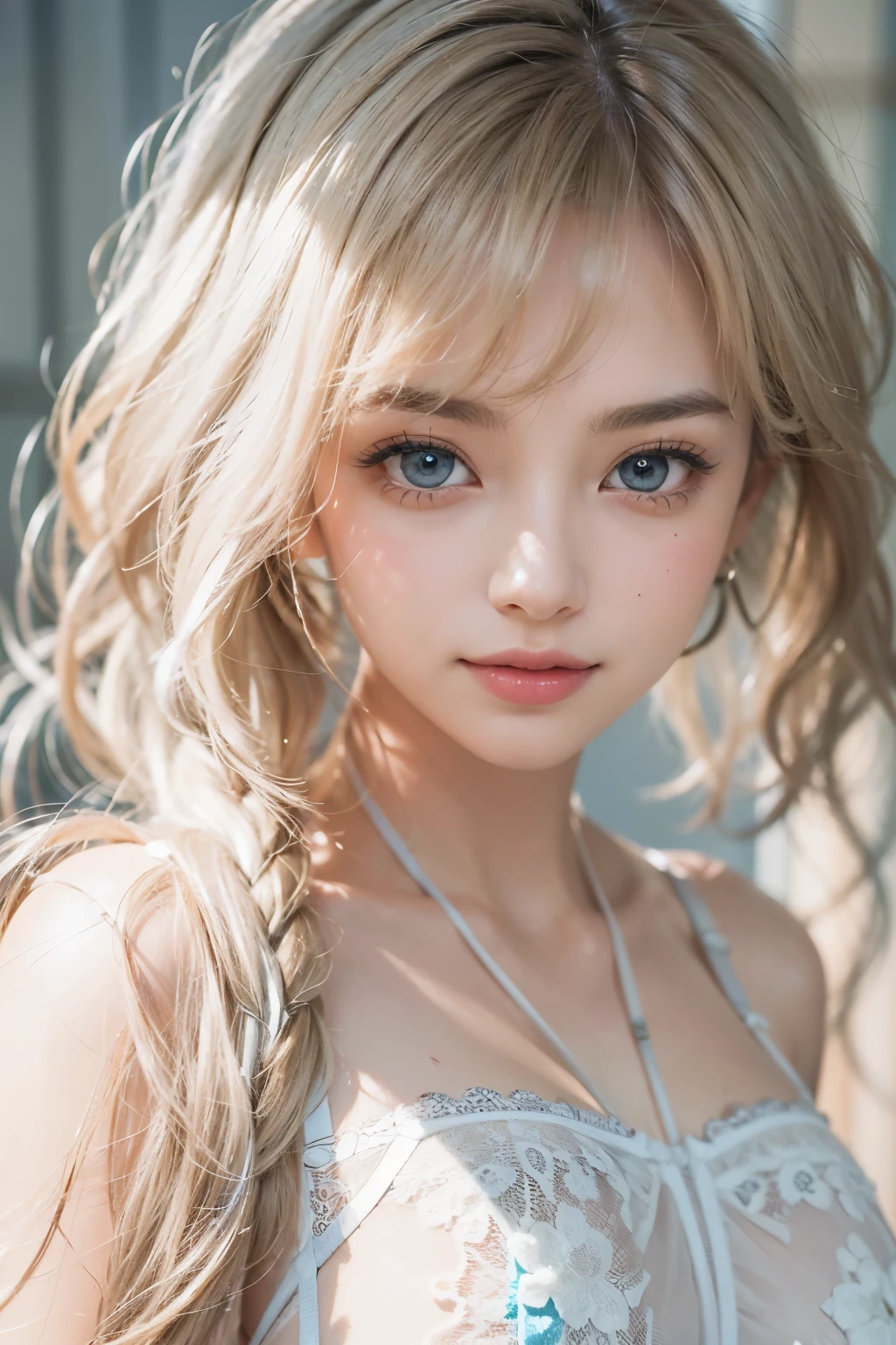 1woman, (Ultra realistic, high res), (highly detailed eyes, highly detailed hair, highly detailed face, highly detailed plump lips), (off shoulder with open breasts), breasts, upper body, caute smile, (best quality:1.4), Raw photo, (realistic, photo-realistic:1.37), professional photography, cinematic light, (fine face: 1.2),fashion model 20 years old, cute, [[[[pure eyes]]]], [[[[closeup]]]], [[[[chest]]]], [[[[neck]]]], [[[[shoulders]]]], perfect eyes, perfect iris, perfect lips, perfect teeth, perfect skin, soft front light, glow, HDR, (muted colors:1.2), Retrato da mulher、white skin、((cabelo Castanho ondas suaves)) Best Blanco Romantico、8K resolution、Frente Illuminada、アメリカの女の子のPortrait、solo、20-year-old、beautiful face、Upper body、medium side cut、beautiful blonde hair、beautiful little face woman, solo,　black theme,　look at the audience,one woman, It&#39;s real, Wolfzan-6500-V1.3, anime、animeスタイル、beautiful diamond eyes、20 year old american girl、braided hair、swimsuit、portrait beautiful detailed woman, very detailedな青い顔, Reality, beautiful narrow blue eyes, huge file size, Super detailed, High resolution, very detailed, highest quality, masterpiece, An illustration, very detailed, ticker, Unite, 8K painting wallpaper, fine, fine details, masterpiece, highest quality, Hvery detailed ticker uniform 8K wallpaper, face light movie lighting、cuteブラウス, dark background, oil, masterpiece, diffused soft film lighting, Portrait, highest quality (perfect face:1.4),stunning girl pictures,(8K and、photorealistic:1.25) 、(lip gloss、eyelashes、shiny face、shiny skin、highest quality、超High resolution、Depth of the bounds written、chromatic aberration、caustic road lighting、natural shading、sexy 1girl, Extremely cute, Amazing face and eyes, (Beautiful lovely smile), (extremely detailed beautiful face), bright and shiny lips, (cute bikini:1.3), (very elaborate lace bra:1.5), smooth skin, super beautiful, attractive, (Best Quality:1.4), (hyper quality), (Ultra-detailed), (hyper-realistic, Photorealsitic:1.37), Authentic skin texture, complex details, extremely detailed CG unified 8k wallpaper, RAW Photos, professional photograpy, Cinematic lighting, coast, sea, palm trees,masterpiece, best quality, high quality, High definition, High quality texture, High quality shadow, high detail, beautiful detailed, finely detailed, extremely detailed cg, detailed texture, a realistic representation of the face, realistic, colorful, delicate, Cinematic Light, sidelighting, Lens Flare, Ray tracing, sharp focus, (intrica