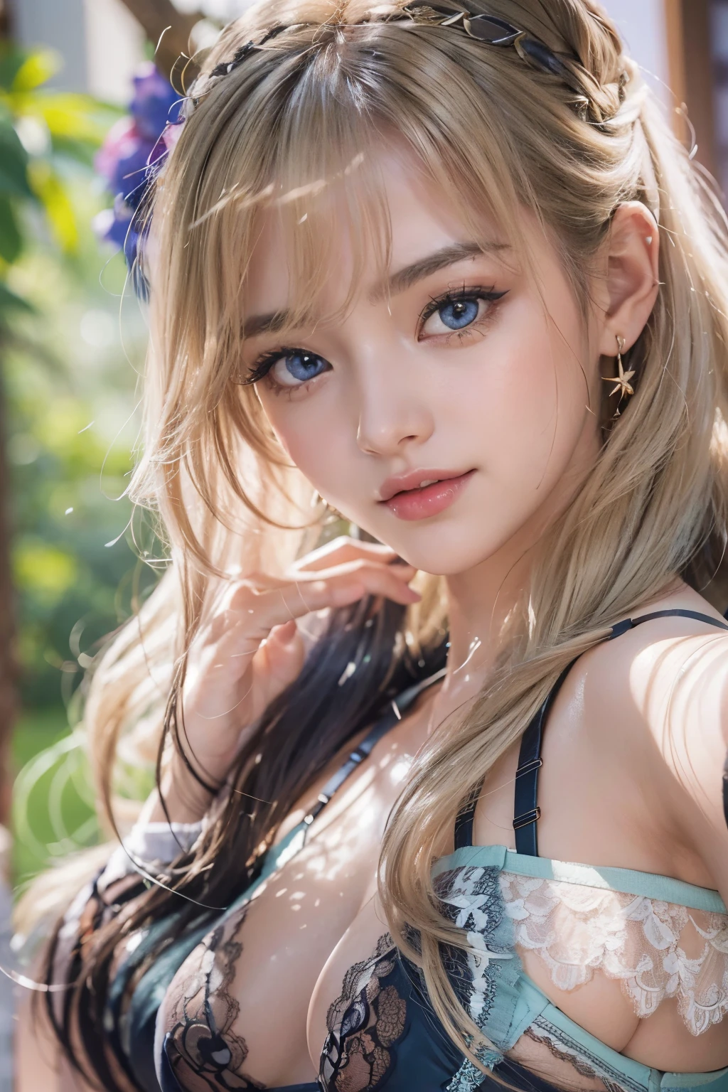 1woman, (Ultra realistic, high res), (highly detailed eyes, highly detailed hair, highly detailed face, highly detailed plump lips), (off shoulder with open breasts), breasts, upper body, caute smile, (best quality:1.4), Raw photo, (realistic, photo-realistic:1.37), professional photography, cinematic light, (fine face: 1.2),fashion model 20 years old, cute, [[[[pure eyes]]]], [[[[closeup]]]], [[[[chest]]]], [[[[neck]]]], [[[[shoulders]]]], perfect eyes, perfect iris, perfect lips, perfect teeth, perfect skin, soft front light, glow, HDR, (muted colors:1.2), Retrato da mulher、white skin、((cabelo Castanho ondas suaves)) Best Blanco Romantico、8K resolution、Frente Illuminada、アメリカの女の子のPortrait、solo、20-year-old、beautiful face、Upper body、medium side cut、beautiful blonde hair、beautiful little face woman, solo,　black theme,　look at the audience,one woman, It&#39;s real, Wolfzan-6500-V1.3, anime、animeスタイル、beautiful diamond eyes、20 year old american girl、braided hair、swimsuit、portrait beautiful detailed woman, very detailedな青い顔, Reality, beautiful narrow blue eyes, huge file size, Super detailed, High resolution, very detailed, highest quality, masterpiece, An illustration, very detailed, ticker, Unite, 8K painting wallpaper, fine, fine details, masterpiece, highest quality, Hvery detailed ticker uniform 8K wallpaper, face light movie lighting、cuteブラウス, dark background, oil, masterpiece, diffused soft film lighting, Portrait, highest quality (perfect face:1.4),stunning girl pictures,(8K and、photorealistic:1.25) 、(lip gloss、eyelashes、shiny face、shiny skin、highest quality、超High resolution、Depth of the bounds written、chromatic aberration、caustic road lighting、natural shading、sexy 1girl, Extremely cute, Amazing face and eyes, (Beautiful lovely smile), (extremely detailed beautiful face), bright and shiny lips, (cute bikini:1.3), (very elaborate lace bra:1.5), smooth skin, super beautiful, attractive, (Best Quality:1.4), (hyper quality), (Ultra-detailed), (hyper-realistic, Photorealsitic:1.37), Authentic skin texture, complex details, extremely detailed CG unified 8k wallpaper, RAW Photos, professional photograpy, Cinematic lighting, coast, sea, palm trees,masterpiece, best quality, high quality, High definition, High quality texture, High quality shadow, high detail, beautiful detailed, finely detailed, extremely detailed cg, detailed texture, a realistic representation of the face, realistic, colorful, delicate, Cinematic Light, sidelighting, Lens Flare, Ray tracing, sharp focus, (intrica