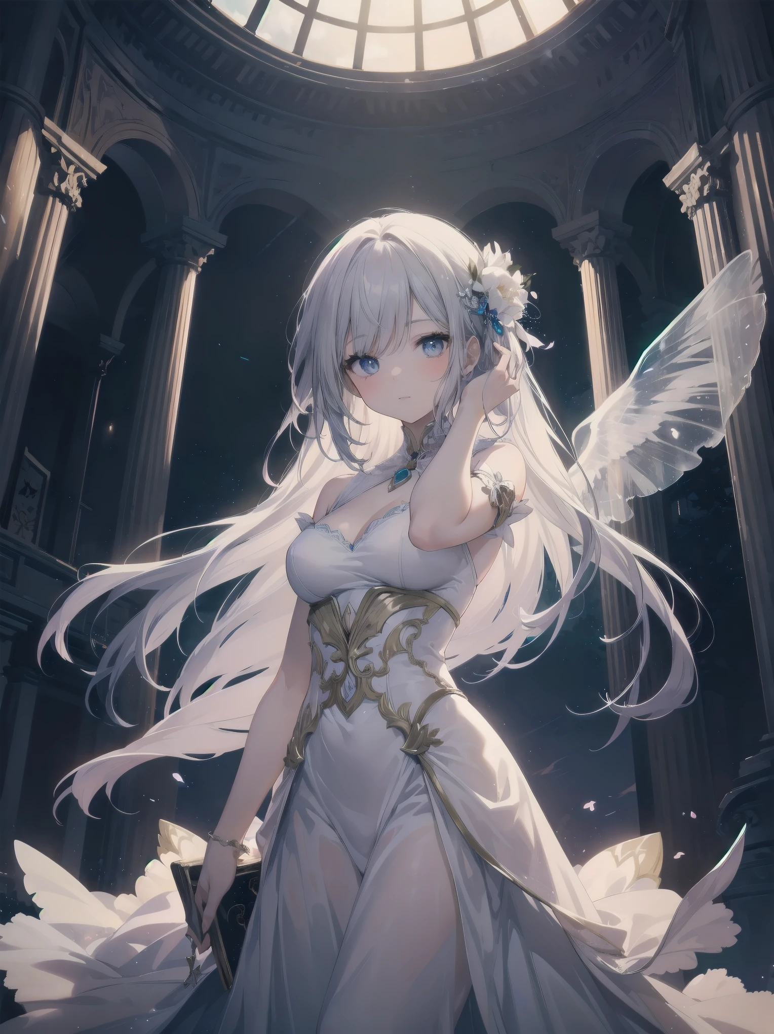 Artistic AI Art Galaxy、one girl、dynamic pose、"A Noblewoman's Whimsical Adventure"
Imagine a beautiful, elegant noblewoman, dressed in a stunning gown with intricate lace and beadwork, standing in front of a glowing, ethereal portal. She looks curious and adventurous, with a hint of mischief in her eyes. The portal seems to be leading her to a fantastical world, full of magical creatures, ancient ruins, and hidden wonders. The atmosphere is dreamy and surreal, with soft, pastel colors and delicate lighting.