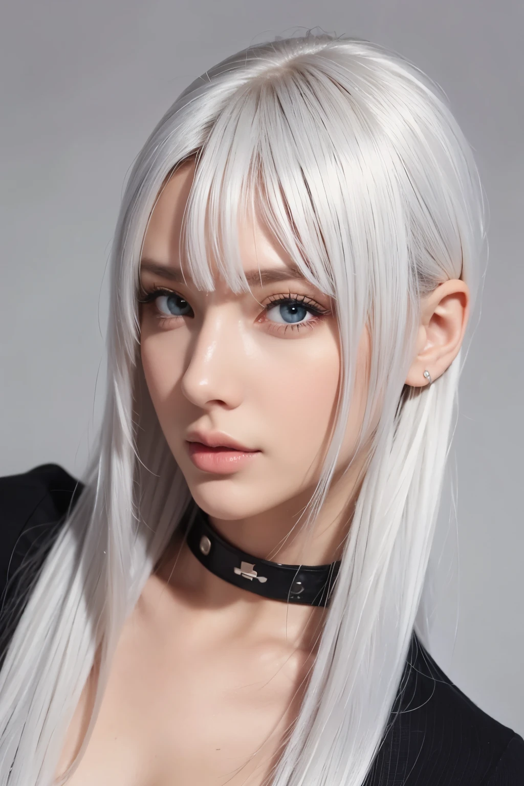 best quality, beautiful woman, platinum hair