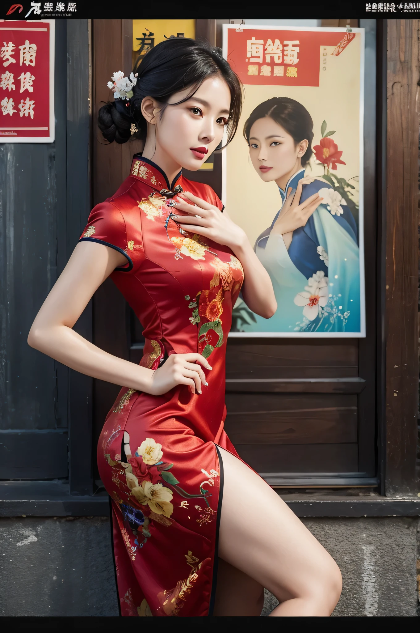 Old Shanghai,Miss,cheongsam,poster,Outlook,calendar,New Year pictures