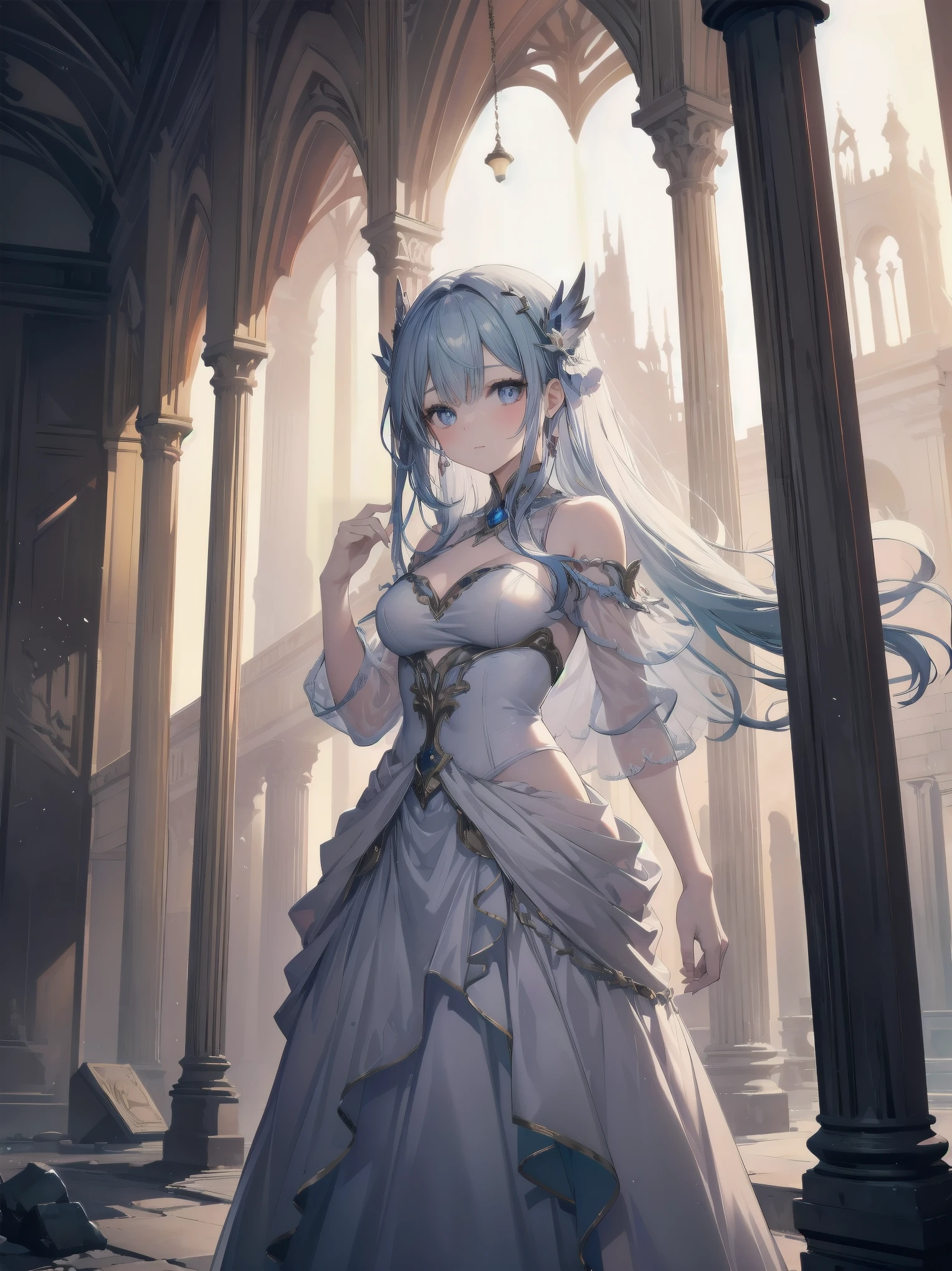 Artistic AI Art Galaxy、one girl、dynamic pose、"A Noblewoman's Whimsical Adventure"
Imagine a beautiful, elegant noblewoman, dressed in a stunning gown with intricate lace and beadwork, standing in front of a glowing, ethereal portal. She looks curious and adventurous, with a hint of mischief in her eyes. The portal seems to be leading her to a fantastical world, full of magical creatures, ancient ruins, and hidden wonders. The atmosphere is dreamy and surreal, with soft, pastel colors and delicate lighting.