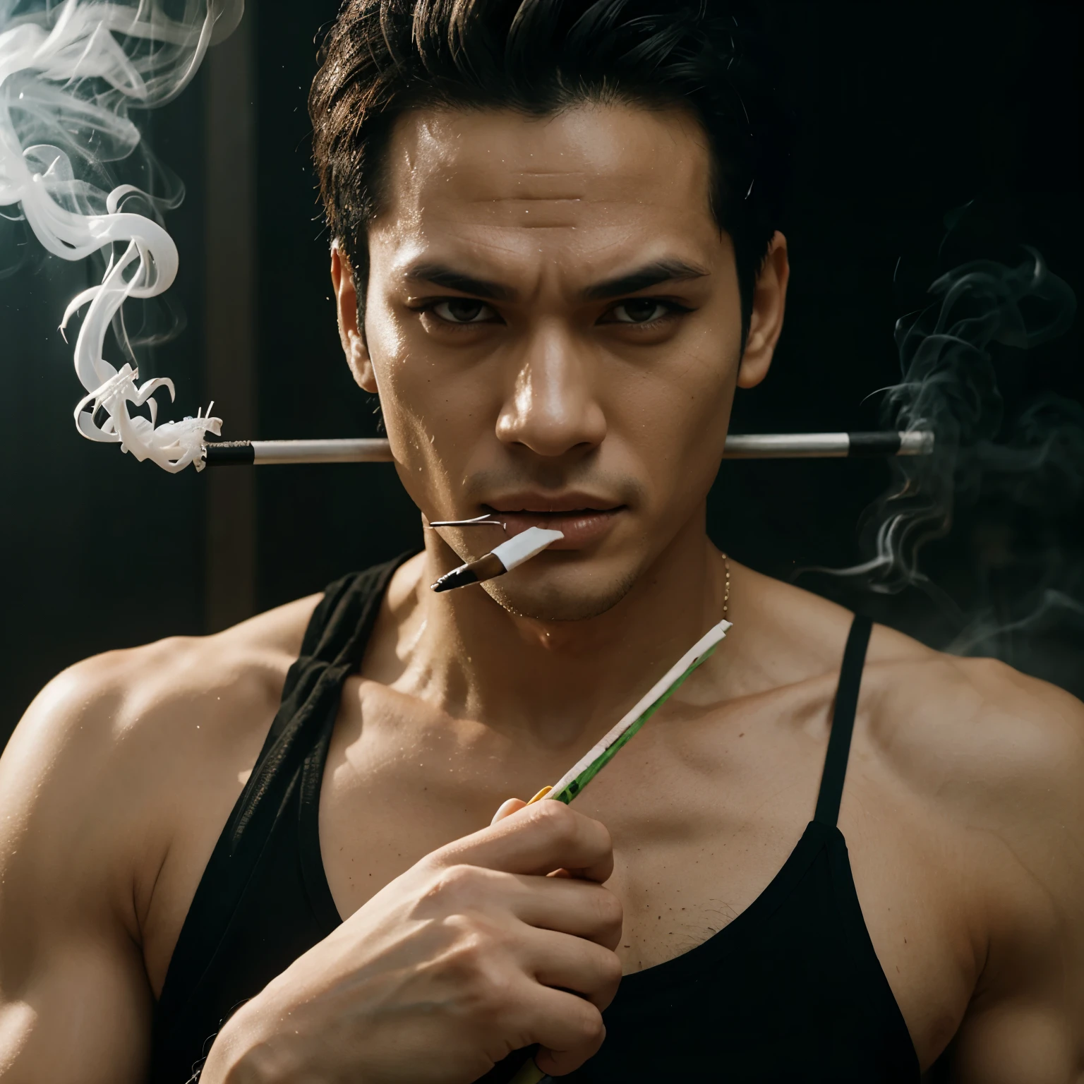 Roronoa zoro while smoking