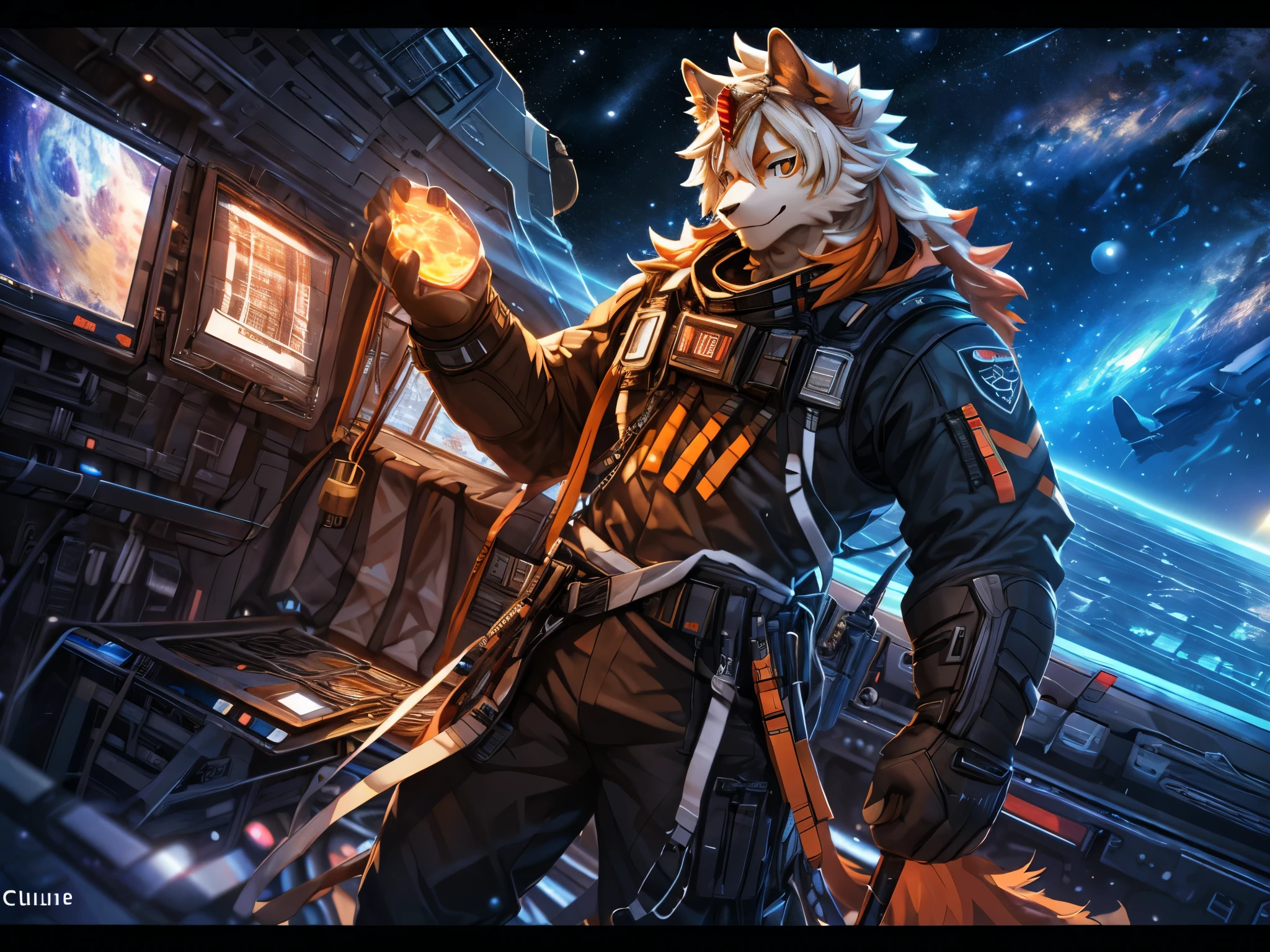 posted on e621, (by Chunie), male, Hung (Arknights) anthro, solo, (Realistic eye details 1.2), anime character, arafed image of a man in a space station with a mask, pov furry art, anthro paw pov art, furry paw pov art, commission for high res, furry art!!!, very very beautiful furry art, furry art, on a space station, in a space station, fursona furry art commission, detailed fanart, fursona art, furry fantasy art, slim body, full body like, in a panoramic view, masterpiece, Abstract beauty, ultra detailed face, depth of field, motion blur, high details, high quality, award winning, HD, 16k, (best quality,4k,8k,highres,masterpiece:1.2),ultra-detailed,realistic:1.37,HDR,UHD,studio lighting,extreme detail description,professional,vivid colors,bokeh,lively atmosphere, natural lighting