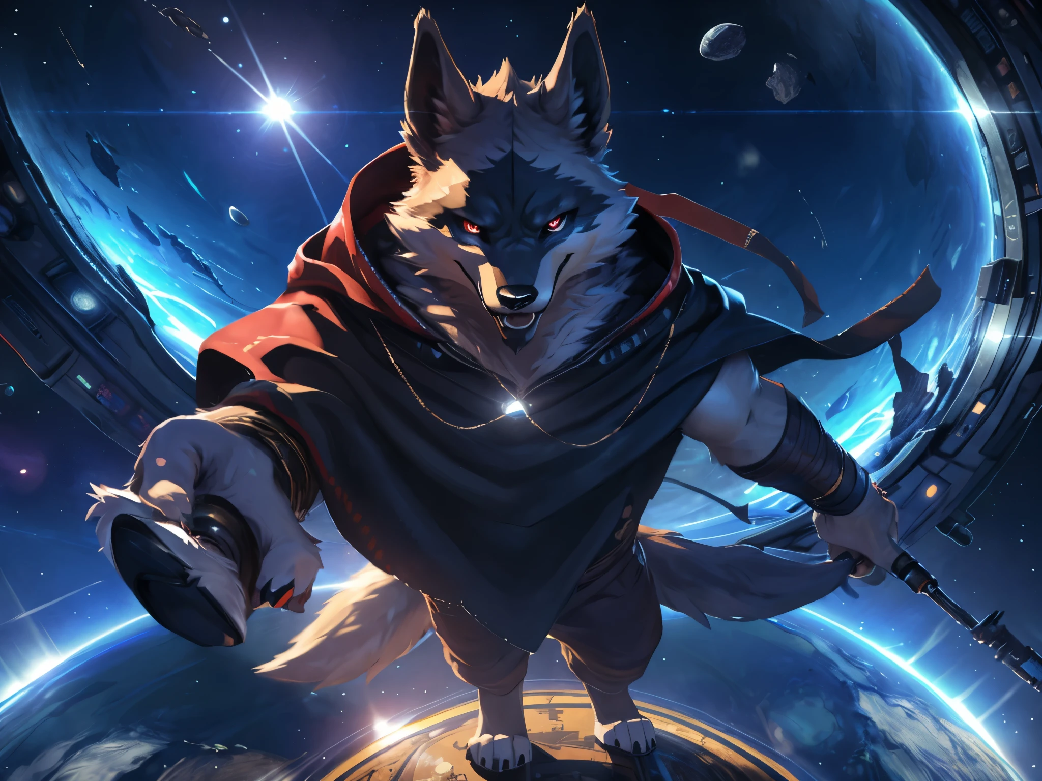 posted on e621, (by Chunie), male, Death (puss in boots) anthro, solo, (Realistic eye details 1.2), anime character, arafed image of a man in a space station with a mask, pov furry art, anthro paw pov art, furry paw pov art, commission for high res, furry art!!!, very very beautiful furry art, furry art, on a space station, in a space station, fursona furry art commission, detailed fanart, fursona art, furry fantasy art, slim body, full body like, in a panoramic view, masterpiece, Abstract beauty, ultra detailed face, depth of field, motion blur, high details, high quality, award winning, HD, 16k, (best quality,4k,8k,highres,masterpiece:1.2),ultra-detailed,realistic:1.37,HDR,UHD,studio lighting,extreme detail description,professional,vivid colors,bokeh,lively atmosphere, natural lighting