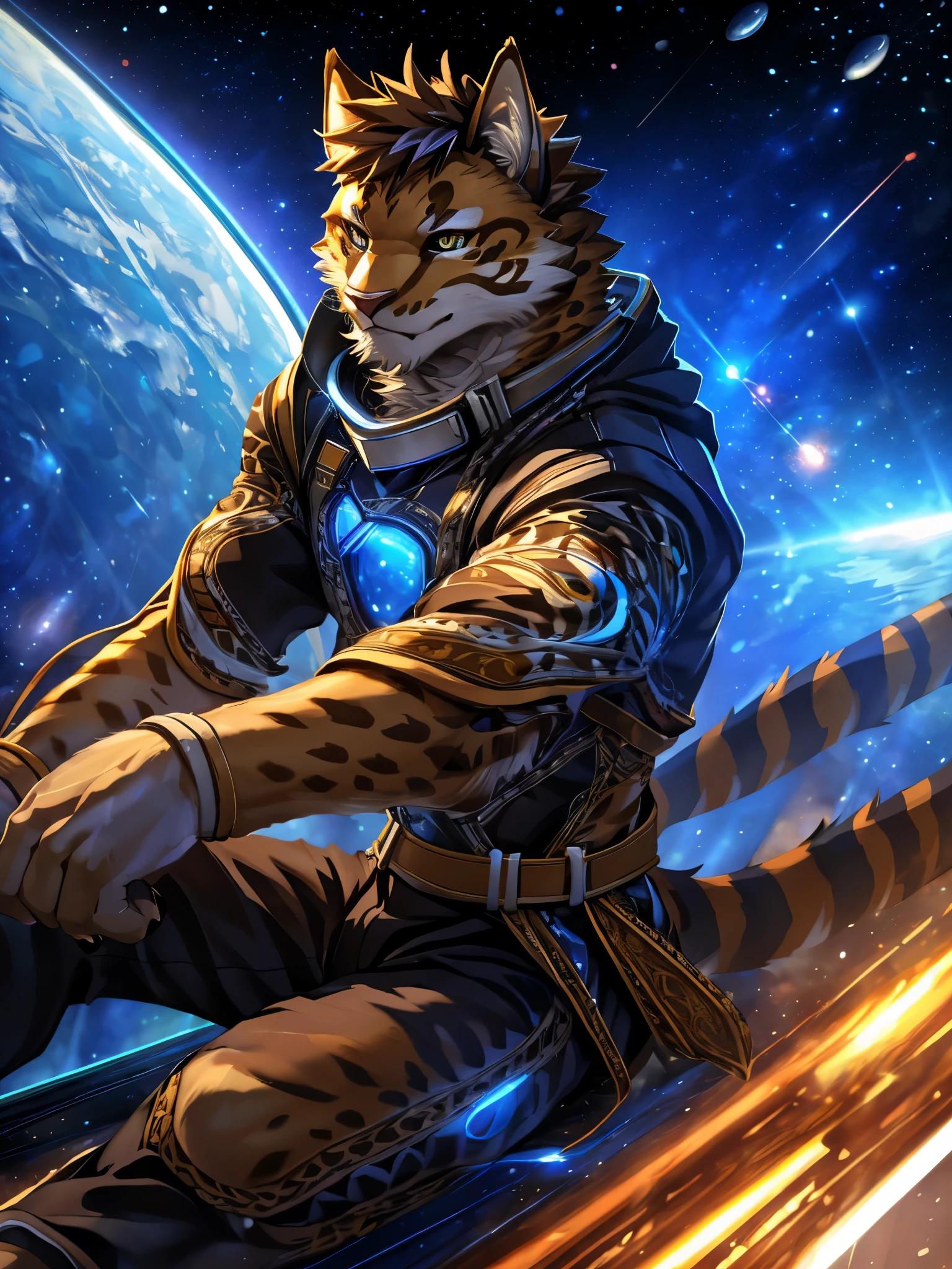 posted on e621, (by Chunie), male, Likulau (Nekojishi) anthro, solo, (Realistic eye details 1.2), anime character, arafed image of a man in a space station with a mask, pov furry art, anthro paw pov art, furry paw pov art, commission for high res, furry art!!!, very very beautiful furry art, furry art, on a space station, in a space station, fursona furry art commission, detailed fanart, fursona art, furry fantasy art, slim body, full body like, in a panoramic view, masterpiece, Abstract beauty, ultra detailed face, depth of field, motion blur, high details, high quality, award winning, HD, 16k, (best quality,4k,8k,highres,masterpiece:1.2),ultra-detailed,realistic:1.37,HDR,UHD,studio lighting,extreme detail description,professional,vivid colors,bokeh,lively atmosphere, natural lighting