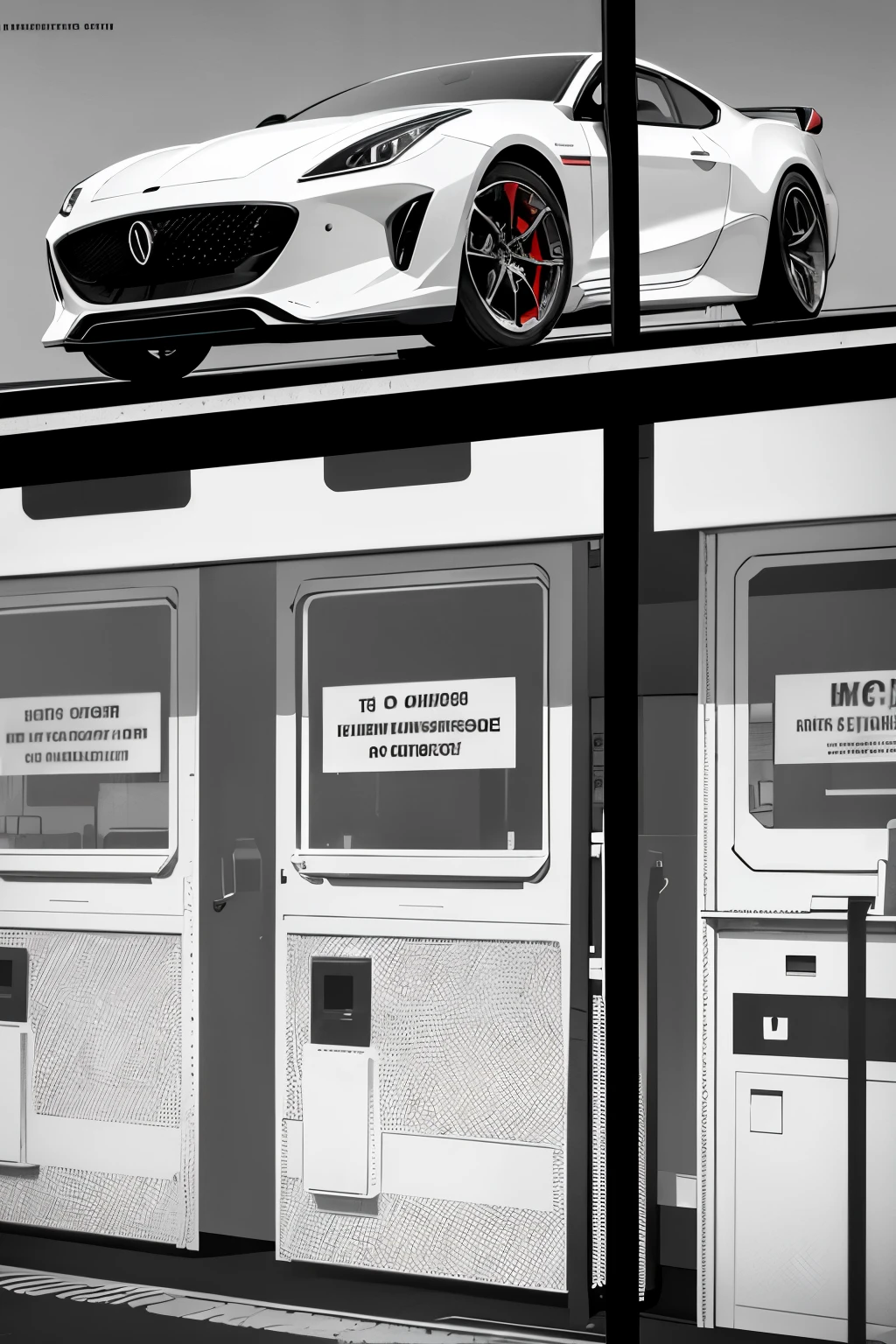 Masterpiece of Self-Service Car Washes, 6700x2100DPI resolution, carefully planned by a graphic designer, elegant and simple style, predominantly featuring text layout, distinct car washing icons incorporated, principal color palette in red hue.