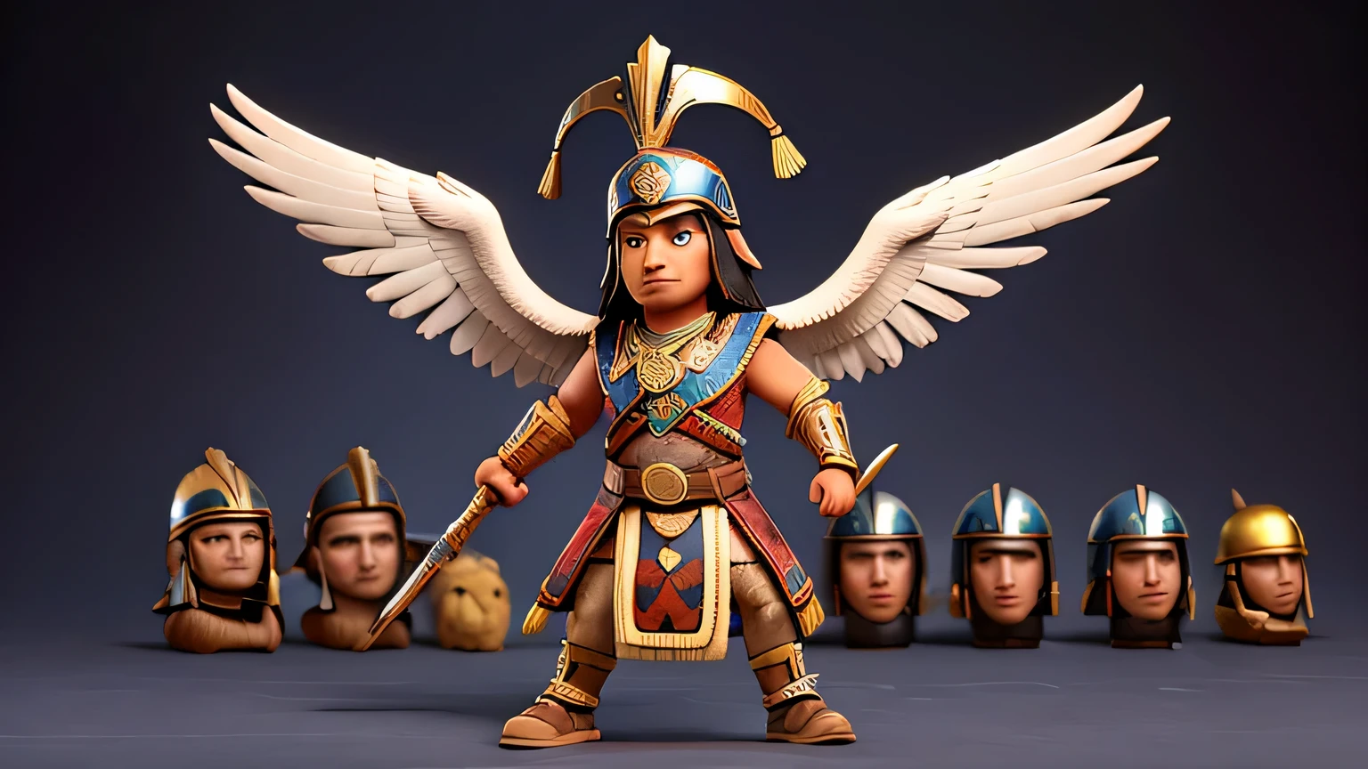 year 1455 aztec warrior, golden eagles team, comandante, costume according to the era, cuerpo completo, position t, eagle-shaped helmets