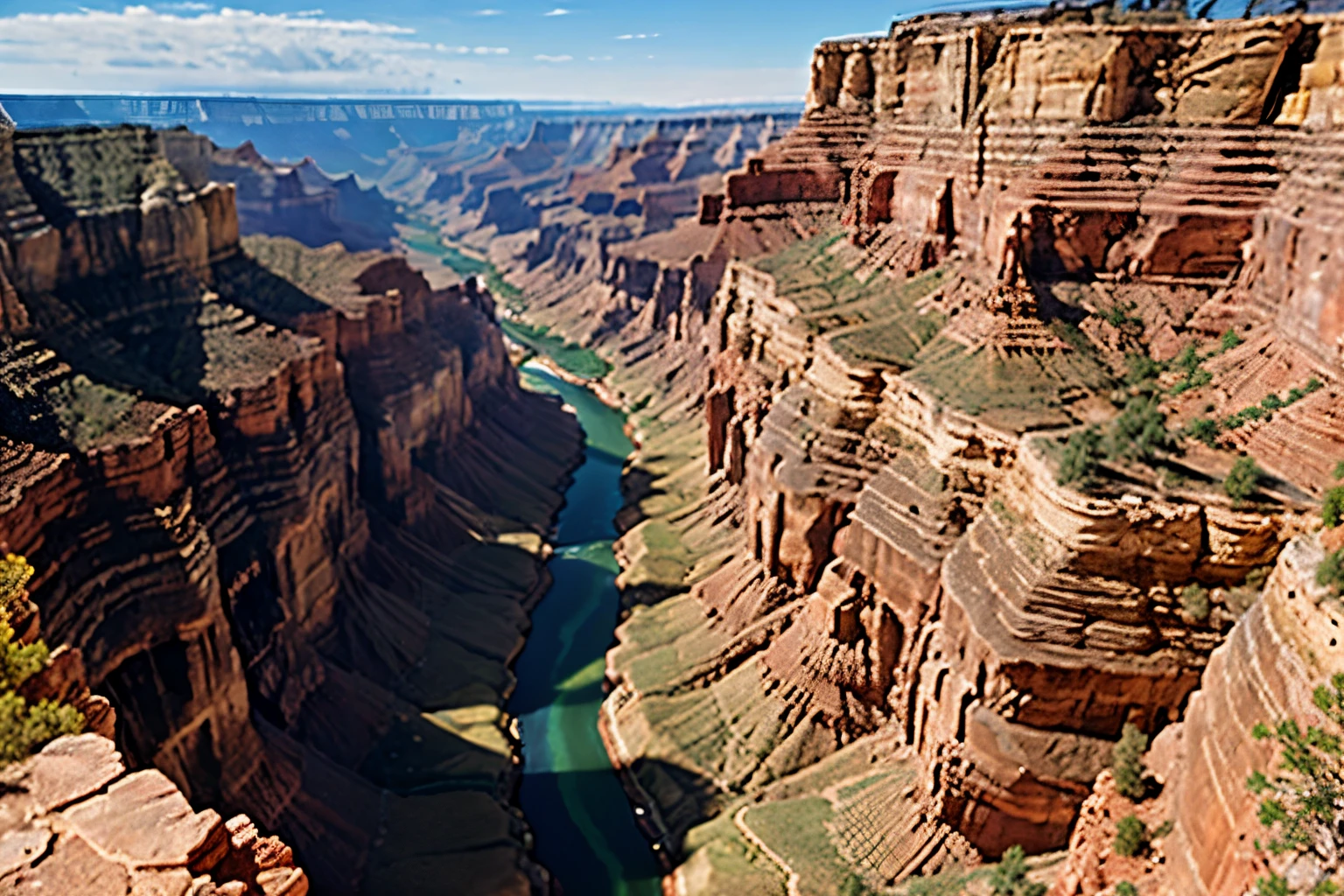 Grand Canyon, USA: Carved by the Colorado River, the Grand Canyon is a vast, awe-inspiring chasm with colorful rock layers that reveal millions of years of geological history.