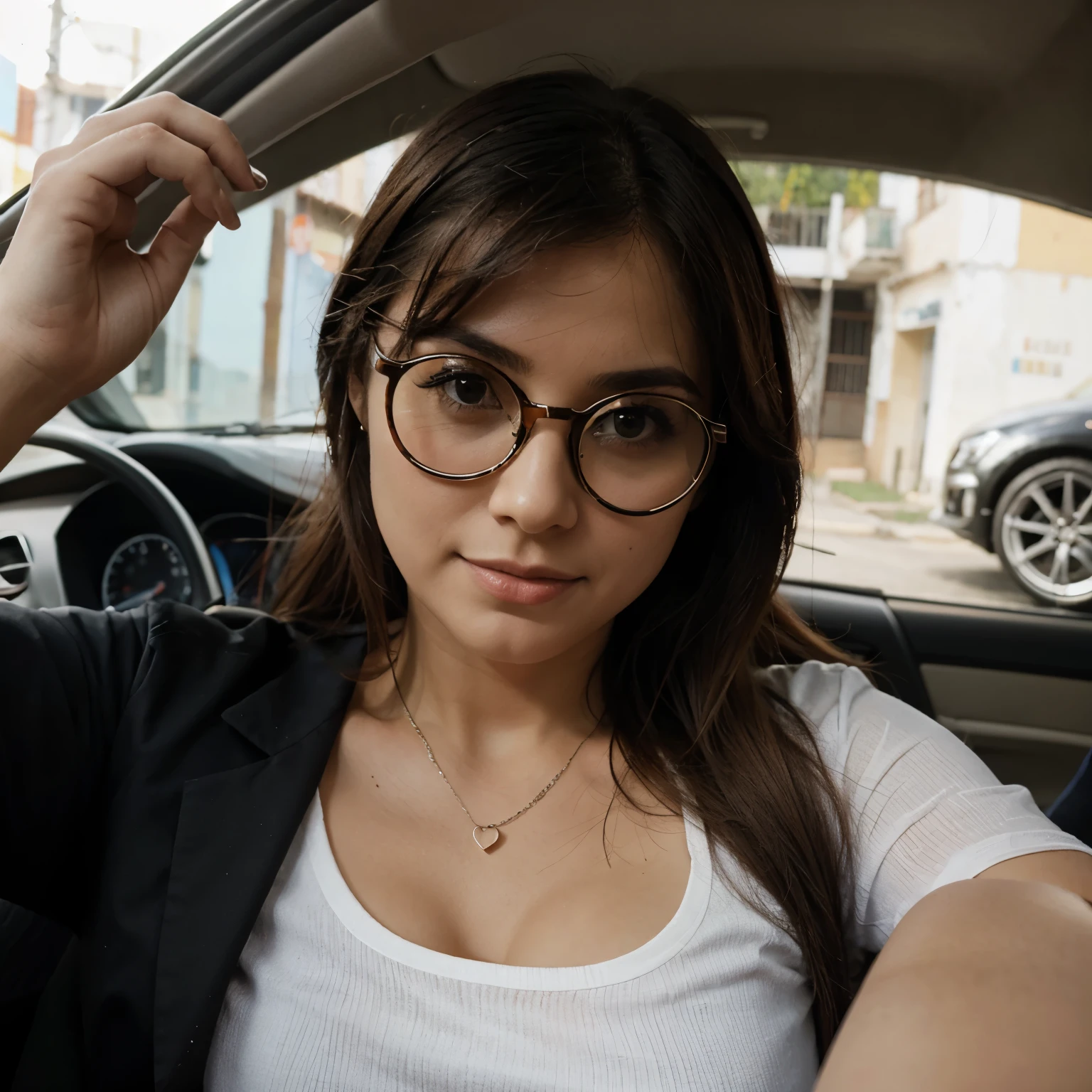 Carro con gafas en el parabrisas