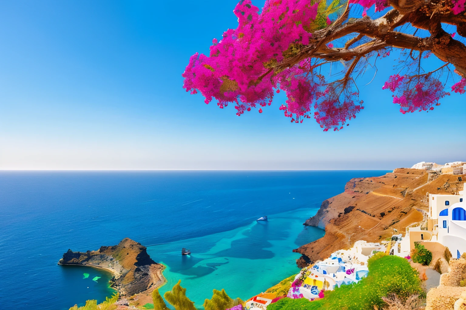 Santorini, Greece: Famous for its stunning sunsets, white-washed buildings perched atop rugged cliffs, and crystal-clear waters, Santorini is a picturesque island paradise in the Aegean Sea.