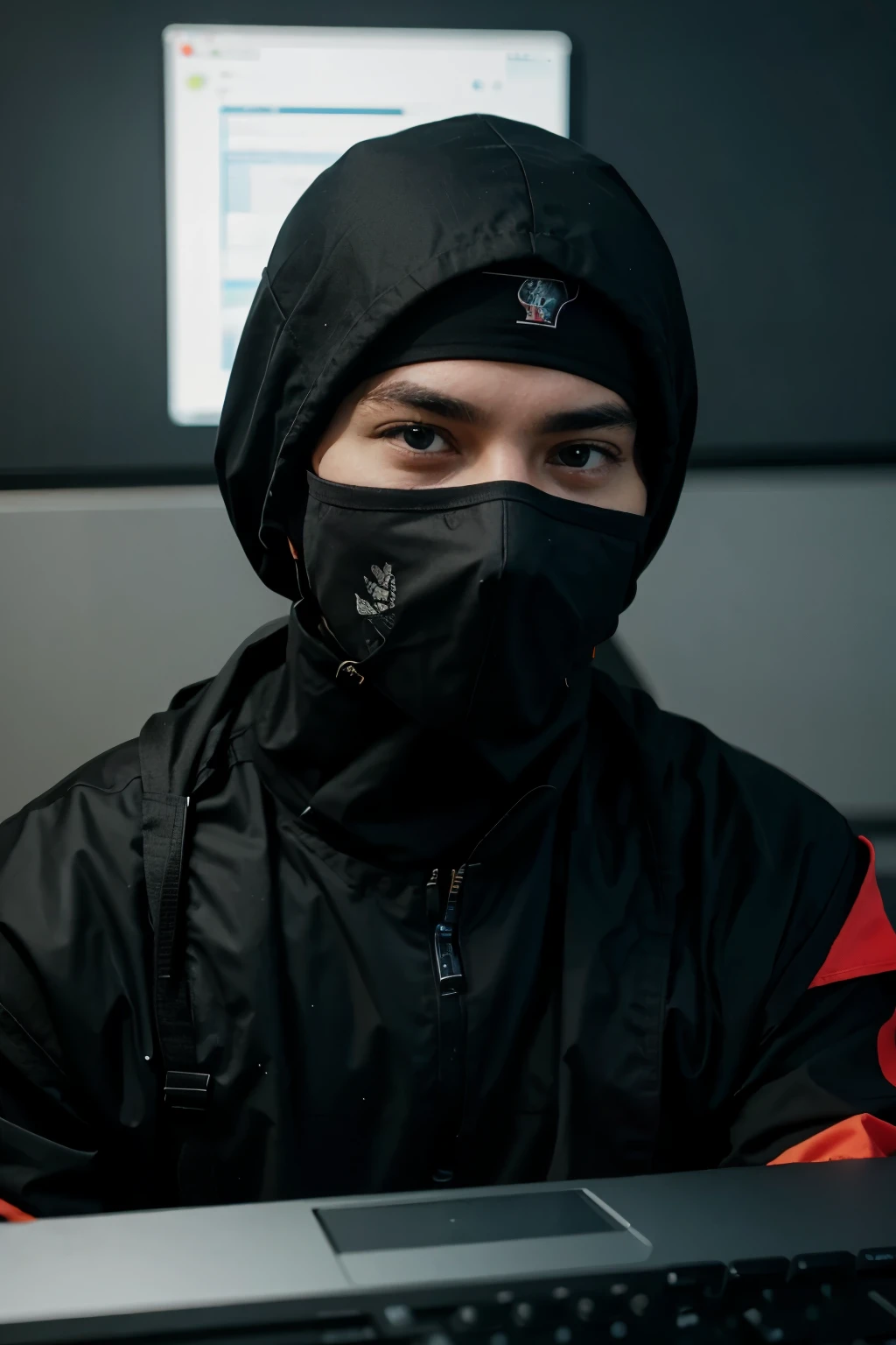 An illustration of a ninja hacker