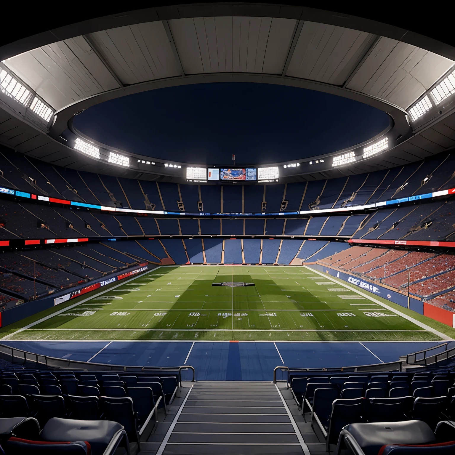 Design a futuristic version of the New England Patriots stadium
