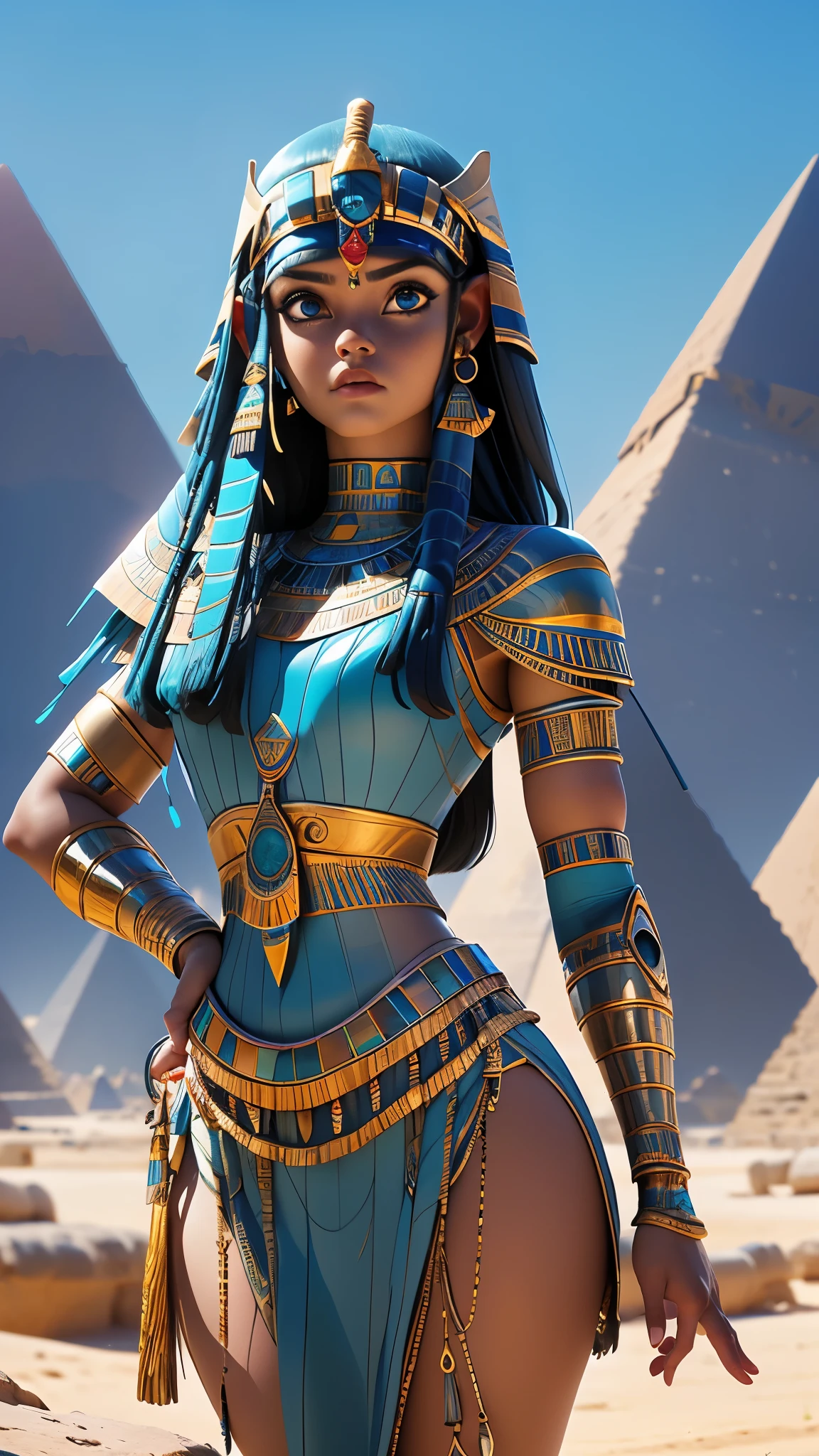 (La mejor calidad,A high resolution,Ultra - detallado,actual),Jenna Ortega es cleopatra, mostrando panties, (vestuario plastic transparent :1.4) , (Cabello blue corto:1.4 ), (Egyptian pyramids background :1.4 ) , agua de sal,( Jenna Ortega V2.1), ,( ciberpunk 2.1), (estilos kawaii:1.4) , (cara perfecta :1.4), More detailed 8K.motor irreal:1.4,HD,La mejor calidad:1.4, fotorrealista:1.4, textura de la piel:1.4, obra maestra:1.8,obra maestra, mejor calidad,objeto Objeto], (rasgos faciales detallados:1.3),(Las proporciones correctas),(Ojos hermosos azules:1.4 ), (pose vaquero),( fondo desierto Egipto :1.4), (fondo pared piedra grandes Egipto esfinge :1.4), (cleopatra :1.4) 