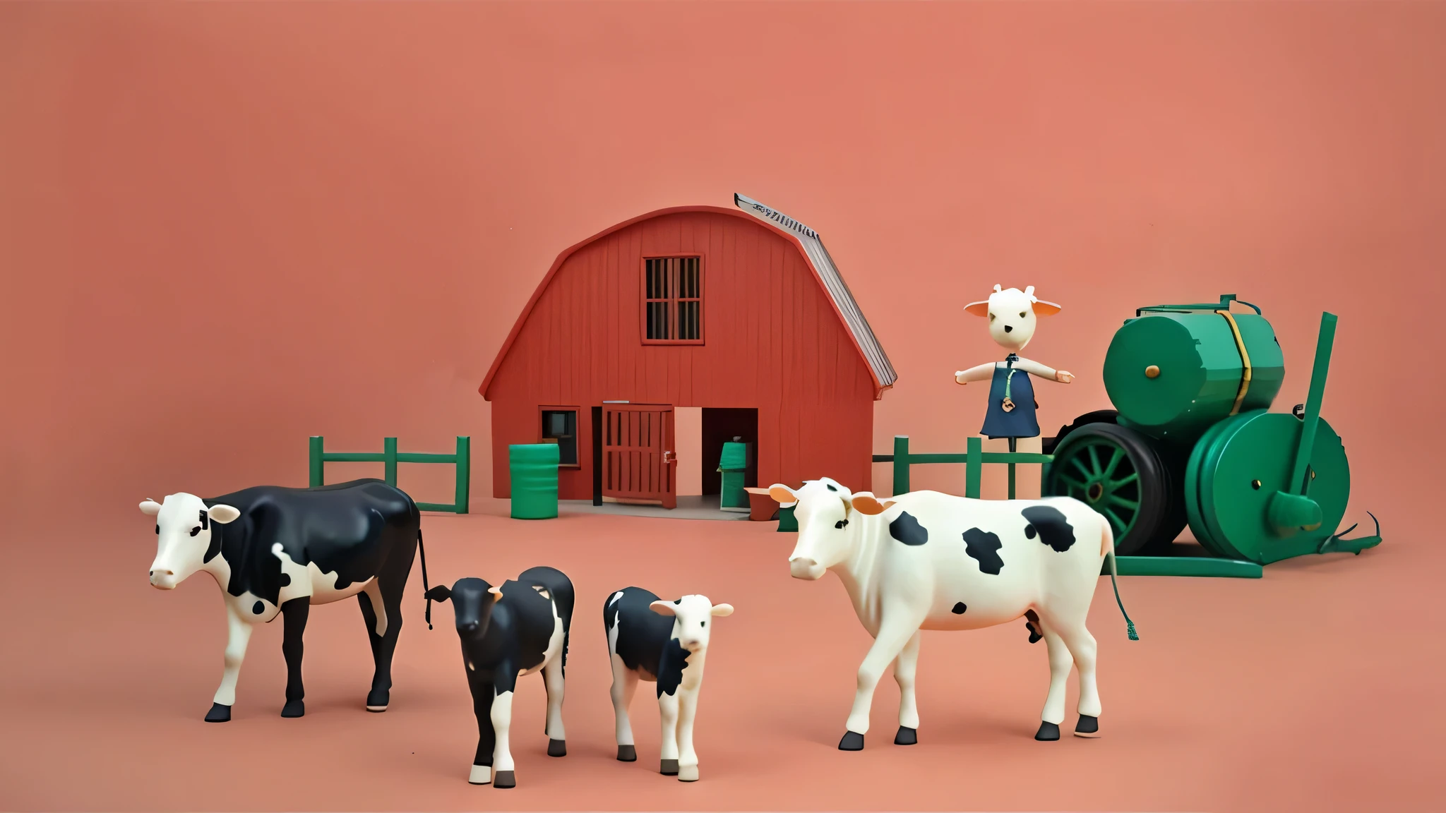 dairy cow、farm sculpture,Color steel,best quality