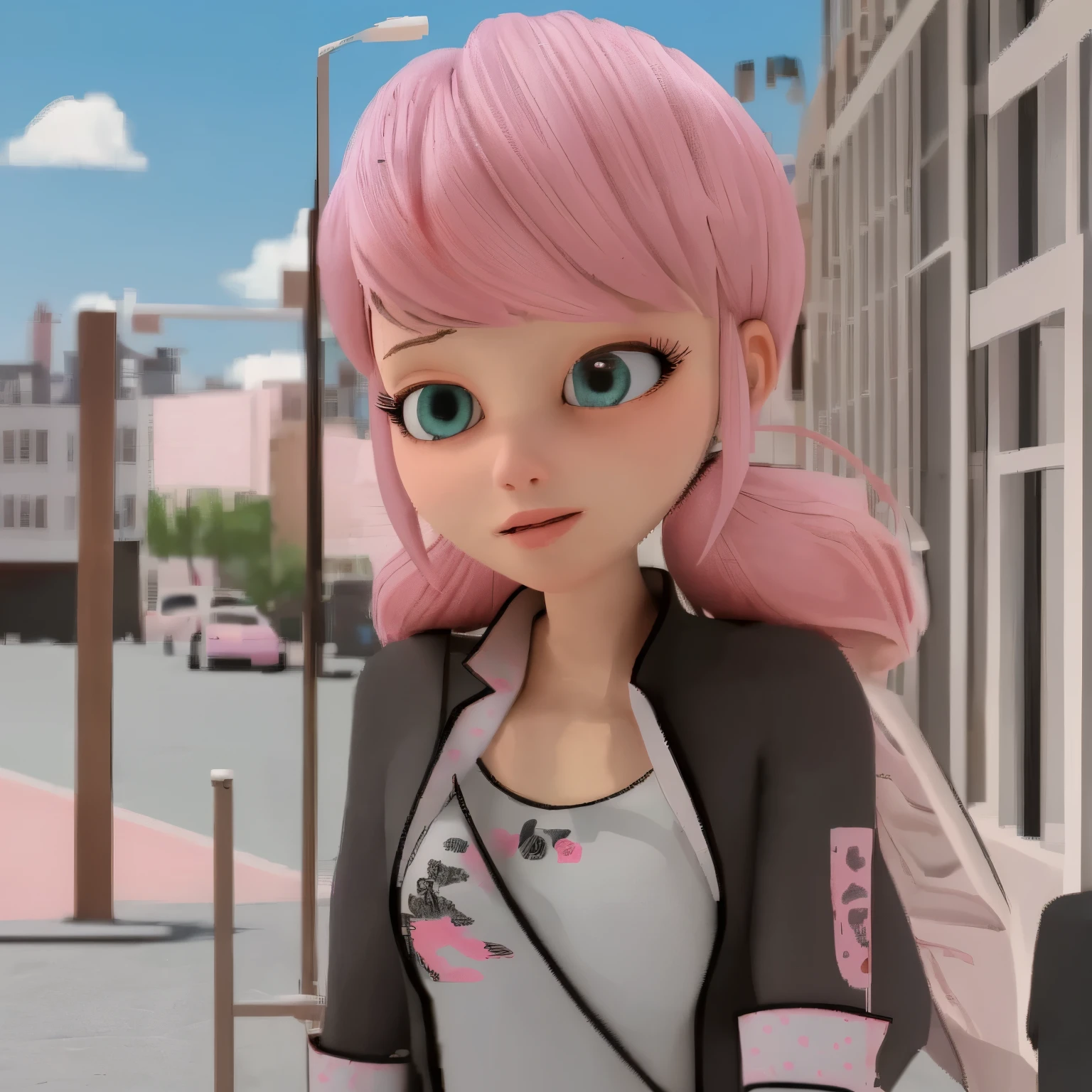 Pink and white striped jacket