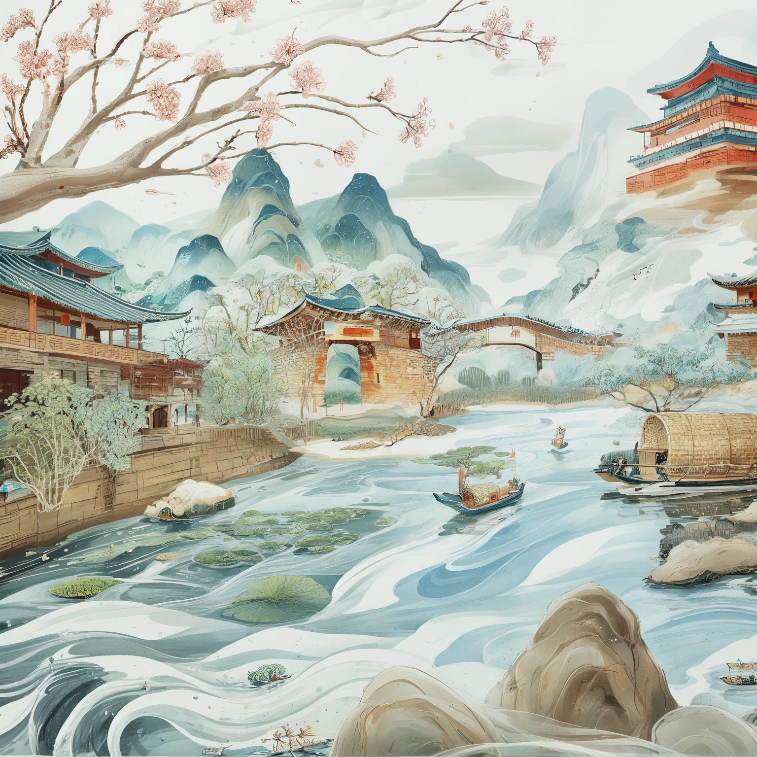 Jiangnan Water Town,Chinese Hui-style architecture,Wu Guanzhong
