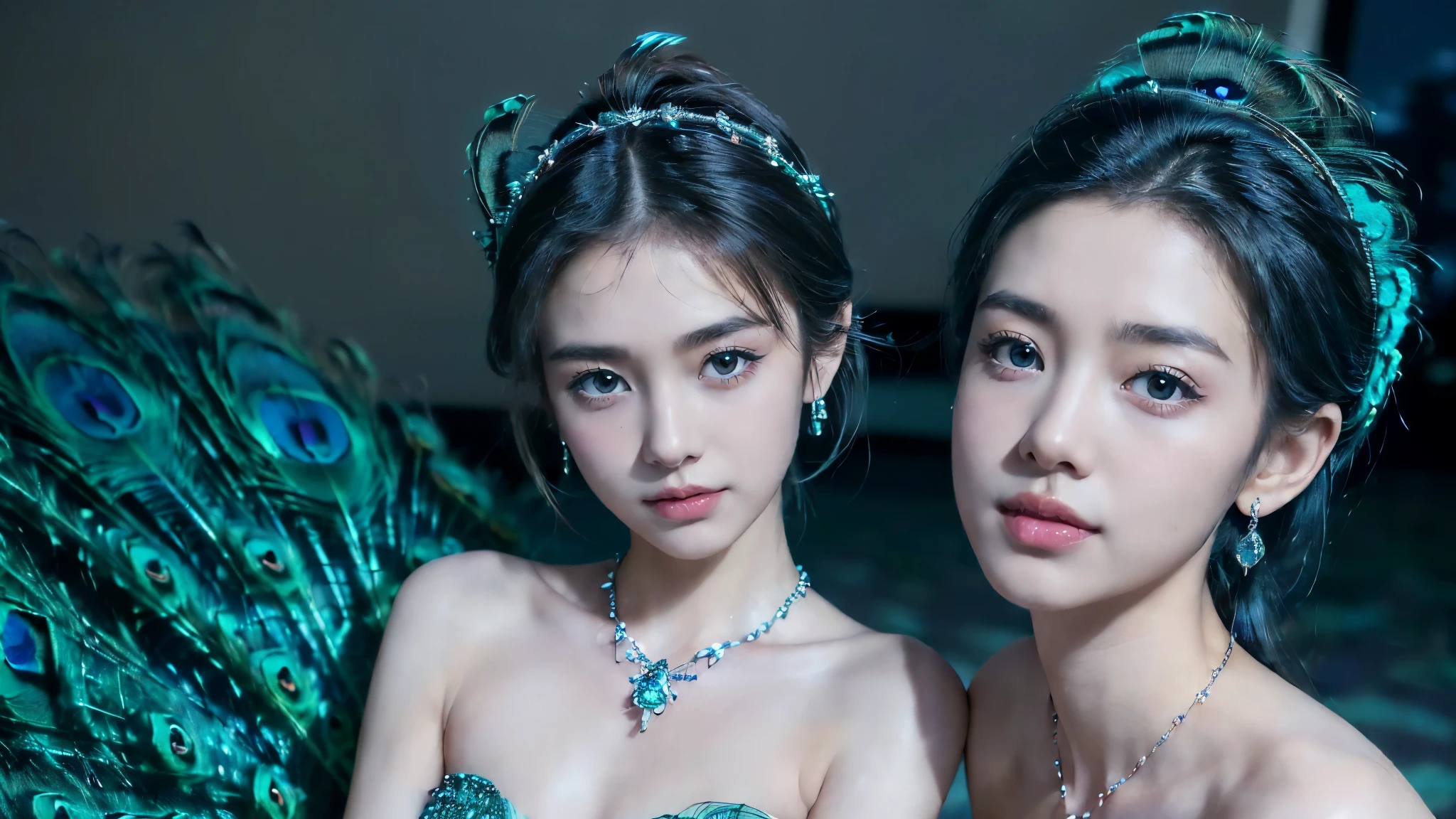 (Two beautiful teenage italian girls:1.6), Close friends, (They are hugging each other:1.2), Kiss her cheek or chest,(Detailed iridescent bodysuit with beautiful fractal or marble design:1.5), Incredible and spectacular scenes, ((High quality)), ((Detailed)), ((Fantasy)), Blue Plasma Brain, Green Plasma Body, Vulgarity, beutiful breast, obscenity, (Lewd smile:1.2), coarse, Obscene, mean, (raunchy:1.2), (Immoral:1.2), Lachish, (small breasts with beautiful raised pink areolas:1.5), (Cameltoe), (Expression of ecstasy:1.2), Photorealistic, Official art, unity 8k wall paper, 8K Portrait, Best Quality, Very high resolution, (Incredibly beautiful nature background:1.6), (18 years old:1.5), (Sexy and glamorous:1.1), (A coquettish expression:1.6), (seductively smiling:1.6), (erotic posing:1.9), (Model Posing:1.8), Beautiful seductive face, Portrait, (Thick eyebrows:1.4), (Big scarlet eyes:1.2), Beautiful eyes with fine symmetry, (Ultra detailed eyes:1.4), (High resolution blue eyes:1.1), Intimate face, (ultra detailed skin texture:1.4), White skin, pale skin, Perfect Anatomy, Thin, (Beautiful toned body:1.5), Hair Bow, (Moist skin:1.2), No makeup, (dark circles:1.1), Good anatomy, Focus Face, good-looking, (Emilia Clark:0.6) (Emma watson:0.3),(Jennifer Connelly:0.4), (sensual face:1.5), Elegant face, Nice, Dolce, (Around her neck is a simple necklace of exquisite workmanship), (Bioluminescence with brilliant brilliance:1.4), (Luminous magic circle:1.5), Ruins of an ancient castle, Shining majestic cloud masses and sky, lightning bolt, Epic Realistic, (Greg Rutkowski:0.8), (teal and orange:0.4), (Art Station:1.5), Cinematic, (nffsw:1.5), Hyper Detailed, Dramatic light, (Intricate details:1.1), Beautiful black hair, (Wearing a gauntlet with a dense and very beautiful design decorated with jewels:1.1), Small chest, Galaxy, (Nebula:1.6)