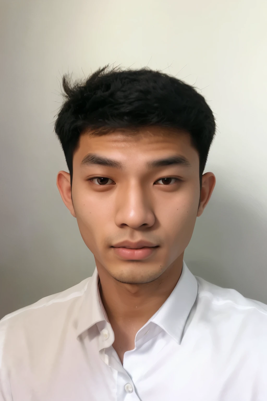 arafed man with a white shirt and a black tie, south east asian with round face, nivanh chanthara, 2 7 years old, with accurate face, front profile!!!!, thawan duchanee, 2 3 years old, around 1 9 years old, 2 2 years old, 21 years old, clean shaven face, bao pham