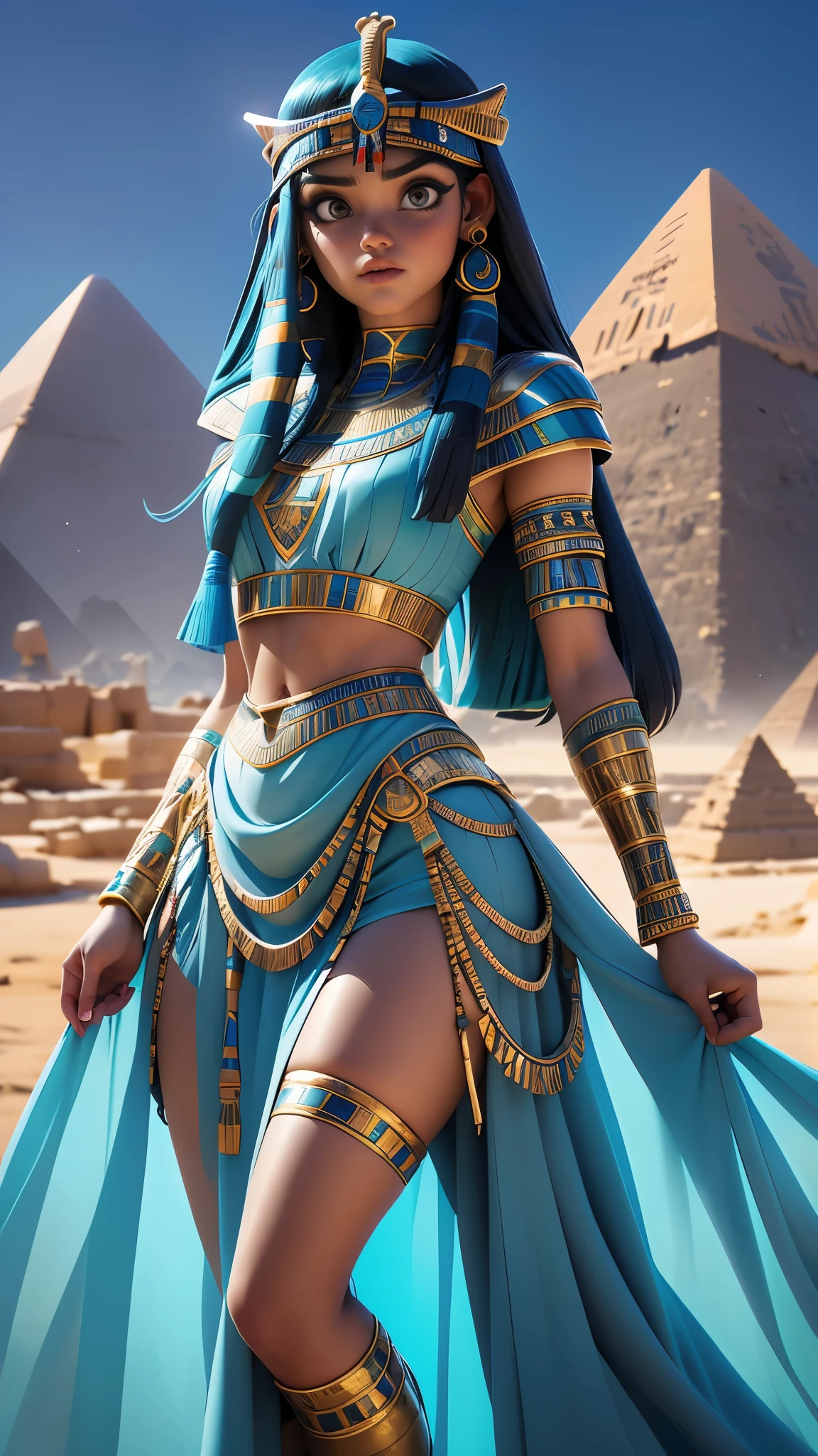 (La mejor calidad,A high resolution,Ultra - detallado,actual),Jenna Ortega es cleopatra, mostrando panties, (vestuario plastic transparent :1.4) , (Cabello blue corto:1.4 ), (Egyptian pyramids background :1.4 ) , agua de sal,( Jenna Ortega V2.1), ,( ciberpunk 2.1), (estilos kawaii:1.4) , (cara perfecta :1.4), More detailed 8K.motor irreal:1.4,hd,La mejor calidad:1.4, fotorrealista:1.4, textura de la piel:1.4, obra maestra:1.8,obra maestra, mejor calidad,objeto Objeto], (rasgos faciales detallados:1.3),(Las proporciones correctas),(Ojos hermosos azules:1.4 ), (pose vaquero),( fondo desierto Egipto :1.4), (fondo pared piedra grandes Egipto esfinge :1.4), (cleopatra :1.4), (fondo atardecer:1.2 ),(utiliza seaArt V2.1), (the most beautiful woman in Egypt) 