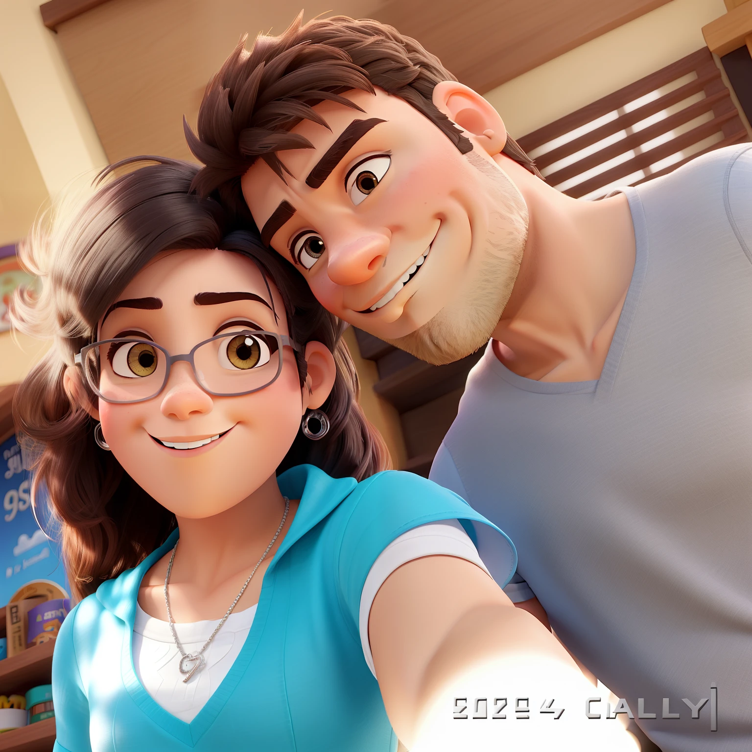 Pareja (hombre oscuro y mujer blanca) No estilo Disney Pixar, alta calidad, mejor calidad.