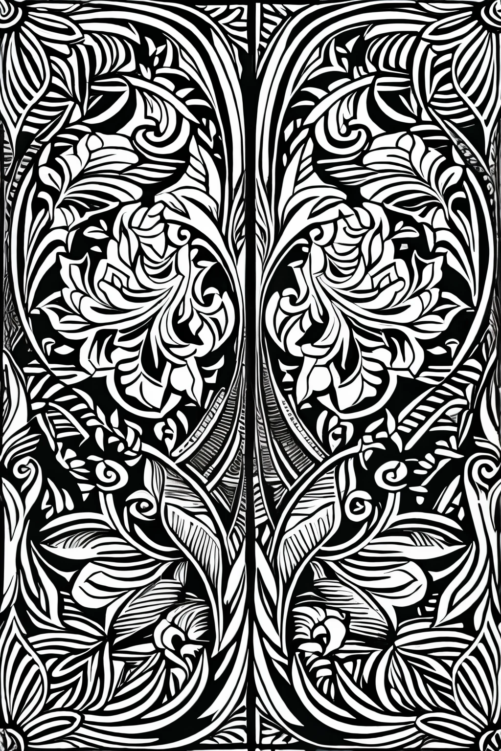 best quality, 32k, completely symmetrical, (the left half is monochrome and the right half is vivid and pastel colors)
