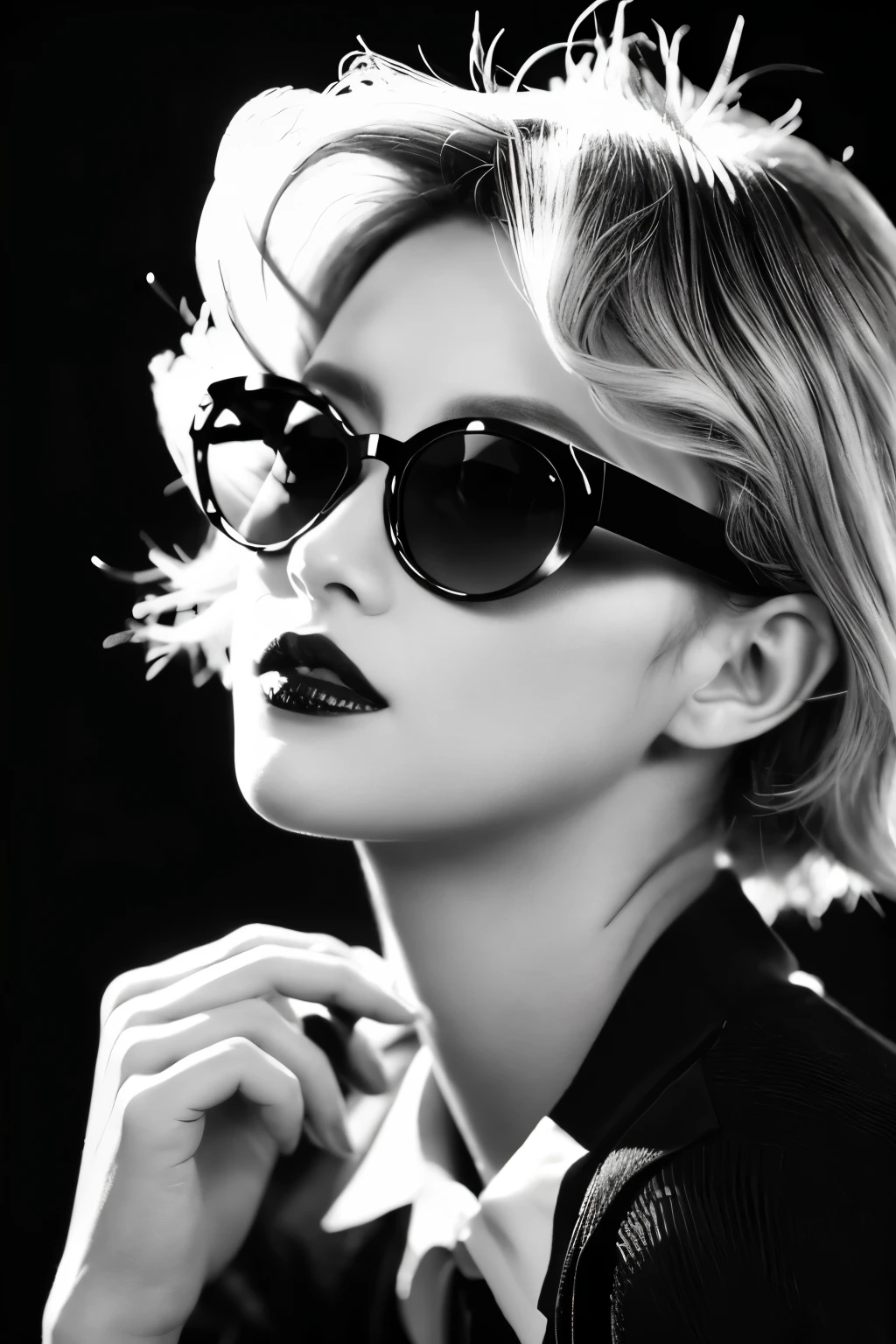 (Female lips),(sensual),(eros),(Black atmosphere),(Shadow),(Mouth only),(foreigner),(just lips),(Westerners),(european),(brand hair),(plump lips),(red lipstick),(black and white),(blonde),(red lips),(顔はblack and white),(vintage style),(sunglasses黒),(black and white写真),(人もblack and white),(sunglassesのレンズが黒),(unconventional),(neutral),(もっとdarkな感じ),(A photo that emphasizes the mouth),(sunglasses),(eye decoration),(sunglasses),(simple),(dark),(black and white),(strong skeletal woman),(eros),(thick lips),(Photo from the neck up),(beautiful肌),(shiny),(beautiful),(lady),(black lens),(American),(もっとforeigner),(feel a mysterious atmosphere),(black and white写真),(Looks feminine around the chin),(face line),(european),(blonde美女),(healthy),(healthy的な美しさ),(四角いsunglasses)