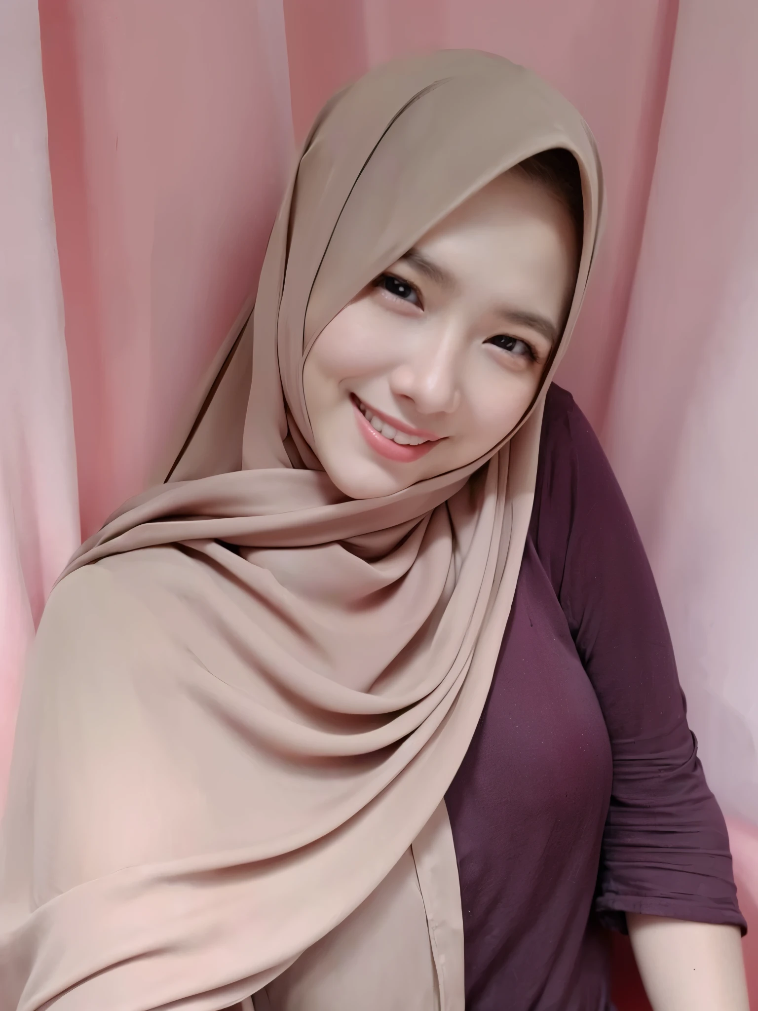 masterpiece, (ultra-high-definition portrait:1.4), Realistic, extremely detailed, CG unified, 8k, Clean lines, highly detailed, High-definition, raw color photos, she is smiling, Realistic portrait, Cinematic Light, Beautiful detailed, 1hijabgirl indonesian, (165cm tall, big breasts with very very tight clothes:1.5), Beautiful big breasts, breasts details, very tight, (Biggorgeous eyes, Soft smile with lovely look:1.5), (Fine face:1.4), Close up of a girl in Beautiful clothes with errcted nipple, biggorgeous eyes, Soft smile, scarf, (Beautiful Tight Clothing with curvaceous body:2), pose 4 of 1 6, Undress, No bra, (nipples that are clearly sticking out detail:1.2), Outdoors, high intricate detailed, float, cum on, Sense of truth, beautiful landscape forest, sexy lighting,