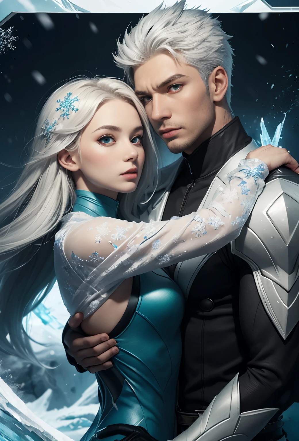 Arctic Frost Ranger: A suit featuring icy blue and frosty white hues, accented with snowflake patterns and frost crystals. This Ranger commands the power of ice and cold, with abilities such as creating blizzards, forming ice constructs for defense, and freezing enemies in their tracks. Frostbite Ranger: A suit with icy blue and white colors, like snow and ice. This Ranger can freeze enemies with ice blasts, create protective ice shields, and summon blizzards to slow down foes.