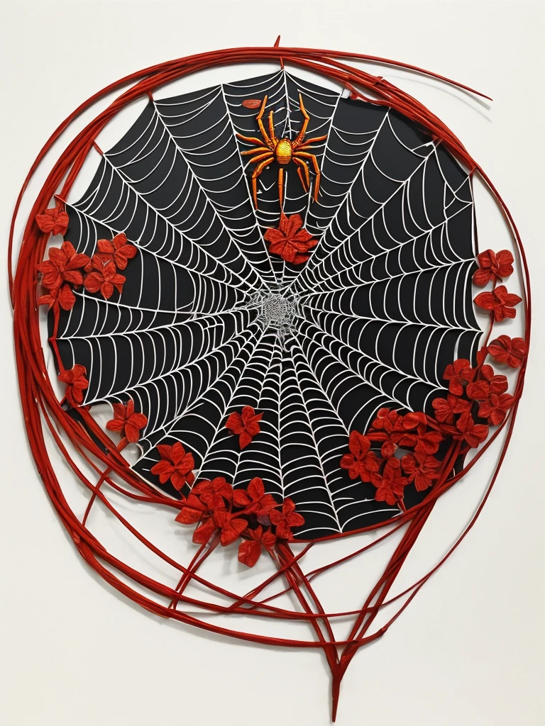 ((Radial symmetry, spider web beautiful colors:1.5)),((Imaginative scene)),((perfect, meticulously detailed: 1.4)), ((full shot: 1.4)), ((Best quality)), ( (Masterpiece)), 3D, (Hyper Detailed: 1.3), ( Photorealistic: 1.4), ((Front Camera, Front View)), 32k.
