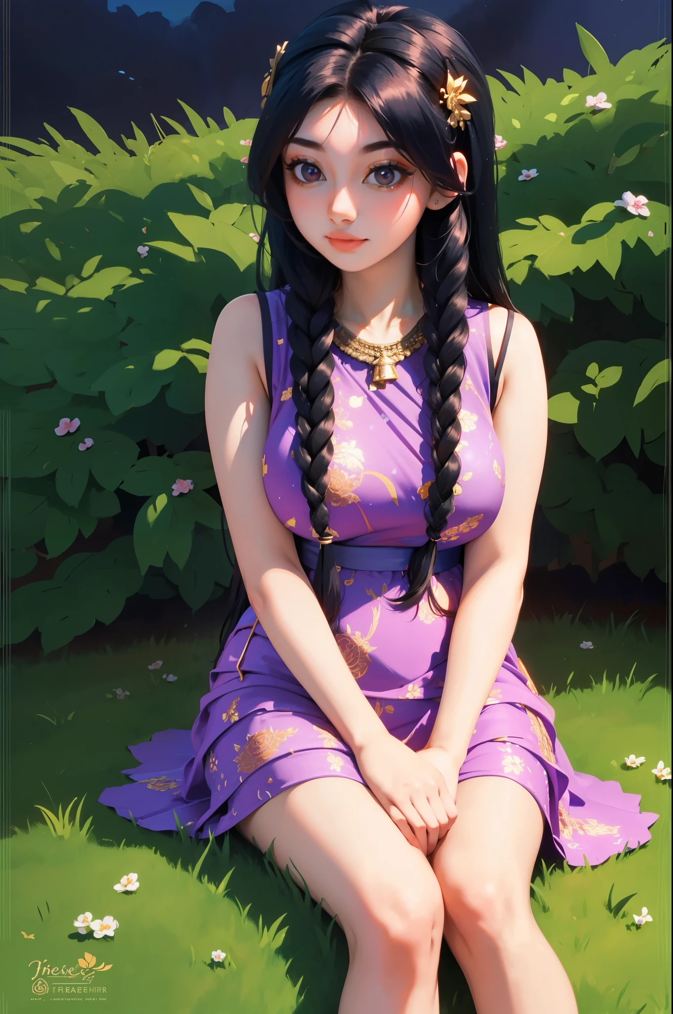 a woman in a black and white floral print swimsuit, a digital rendering inspired by Aurél Bernáth, trending on cg society, art nouveau, intricate fantasy dress, tube-top dress, an intricate dress, detached sleeves, elegant tropical prints, intricate details. front on, floral art nouveau dress, graphic print, floral art novuea dress