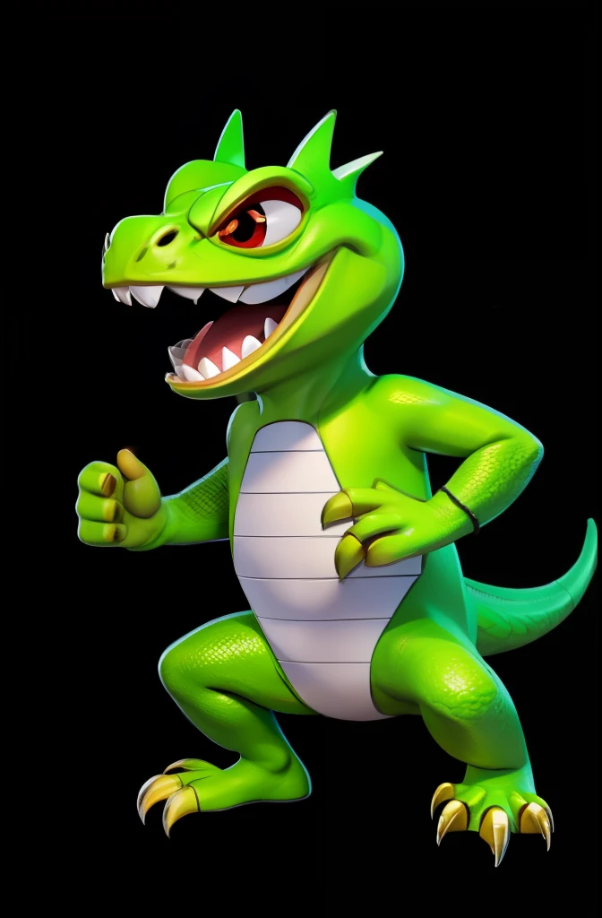 The lizard man was dressed，Disney Pixar style character, full body, full body, white background,White background， Q version, 2d, cute
