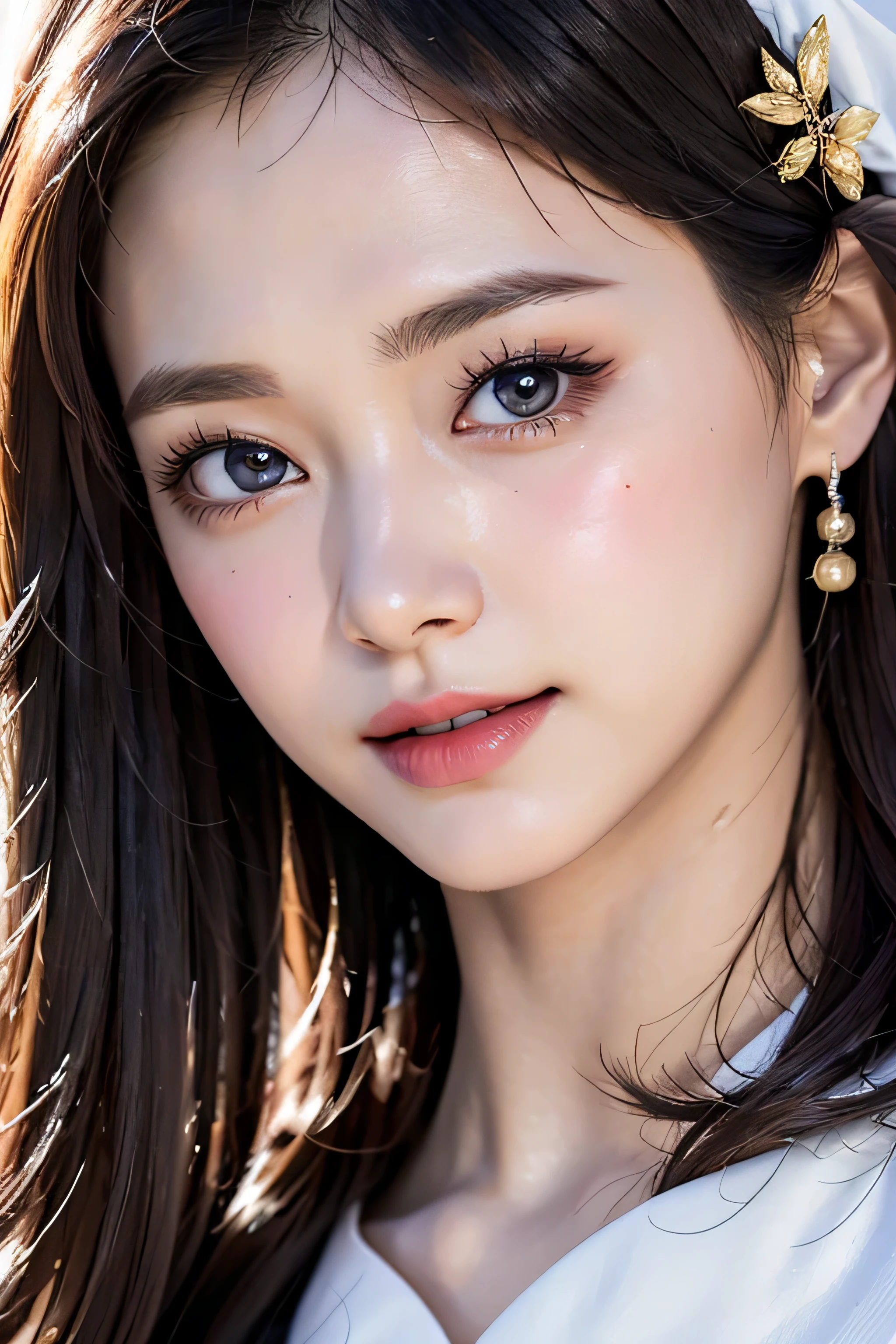 SeaArt Bot Variation 13:44:05 ((masterpiece、highest quality、high detail))、1 girl、(Photoreal:1.4)、alone、close your mouth、smile、smile happily、beautiful black hair、short hair、Big eyes、Clear double eyelids、eyelash、please show me your ears、long neck、Absolute area、skirt、((close up of face))、(cap、Draw all the shoulders)、19 years old、attractive proportions、glowing skin、beautiful clavicle、golden ratio face、perfect face、Tears mole、mole on chest、bangs、きれいなbangs、lip gloss、thin lips、white skin、barefoot、sailor suit