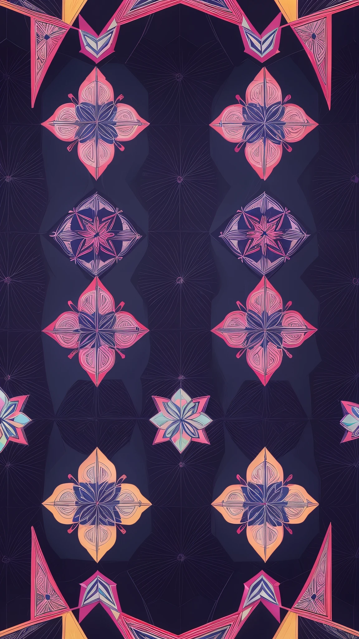 (highest quality, High resolution:1.2), symmetrical design,Geometric pattern, colorful design, complicated pattern, Symmetrical, Bold design, beautiful harmony, Butterfly silhouette, Geometric patternで構成された高い技術,A magical design sheet that captivates everyone who sees it.