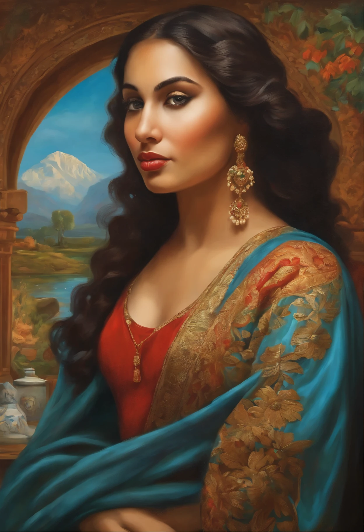 * Create a single artwork depicting the differences in artistic characteristic and subject matter between TRADITIONAL ART and MODERN ART.