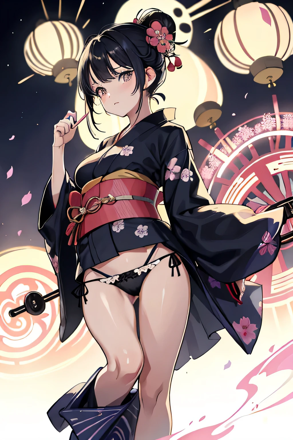 highest quality、High resolution、detailed background、beautiful and detailed face、beautiful and smooth skin、skin texture、Tokyo Bay、From the pleasure boat、night view、firework、
cute10代の美少女、(two beautiful girls:1.2)、(huge breasts:1.2)、perfect body line、emphasize cleavage、legs open、pink and black floral embroidery panties、No bra、(highly exposed)、((With cold eyes, She flipped up her yukata and showed me her panties..:1.5))、

Yukata with bright colors and patterns bring out the cuteness、Pink or light blue cherry blossom patterns are recommended..、
Comfortable yukata made of light and cool material、Choose a yukata made of natural materials such as cotton or linen.、

Match the color and pattern of the yukata、Choose an obi that matches your yukata.、
Using contrasting colors、focuses on.、It is convenient to choose an obi knot that is easy to tie..、
If you tie it in the original way, Creates a unique accent.、

When you pair your yukata with traditional geta or clogs、Gives a more elegant look。.、
We also recommend adding a pop of color with colorful geta or clogs..、

By tying your hair up, The design of the neck and yukata will stand out even more..、
A simple updo or bun is recommended..、
Incorporating accessories to match your hair ornaments and flower kanzashi yukata will add to the glamor..、It is also fashionable to incorporate accessories such as fans and drawstring bags into your coordination..、

cute、blush、underboob、panty shot、camel toe
