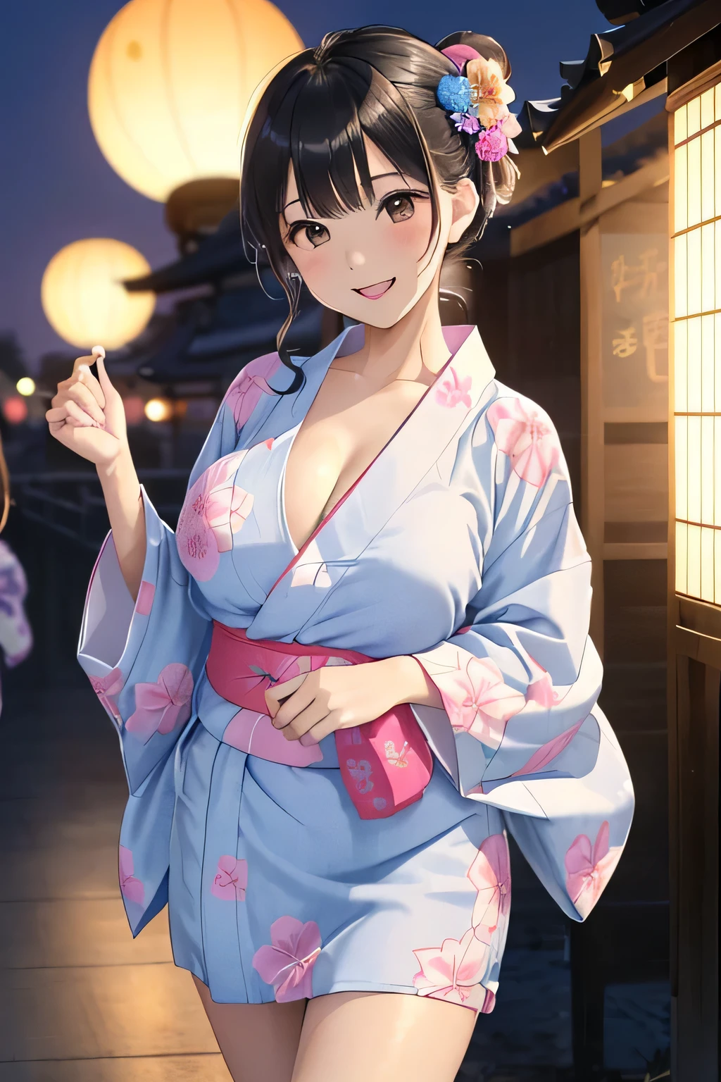 highest quality、High resolution、detailed background、beautiful and detailed face、beautiful and smooth skin、skin texture、Tokyo Bay、From the pleasure boat、night view、firework、
cute10代の美少女、(two beautiful girls:1.5)、(huge breasts:1.2)、perfect body line、emphasize the chest、emphasize cleavage、legs open、pink and black floral embroidery panties、No bra、(highly exposed)、((with a happy expression, She flips up her yukata to reveal her panties.:1.5))、
Yukata with bright colors and patterns bring out the cuteness、Pink or light blue cherry blossom patterns are recommended..、
Comfortable yukata made of light and cool material、Choose a yukata made of natural materials such as cotton or linen.、
Match the color and pattern of the yukata、Choose an obi that matches your yukata.、
Using contrasting colors、focuses on.、It is convenient to choose an obi knot that is easy to tie..、
If you tie it in the original way, Creates a unique accent.、
When you pair your yukata with traditional geta or clogs、Gives a more elegant look。.、
We also recommend adding a pop of color with colorful geta or clogs..、
By tying your hair up, The design of the neck and yukata will stand out even more..、
A simple updo or bun is recommended..、
Incorporating accessories to match your hair ornaments and flower kanzashi yukata will add to the glamor..、It is also fashionable to incorporate accessories such as fans and drawstring bags into your coordination..、
cute、blush、underboob、panty shot、panty shot、camel toe