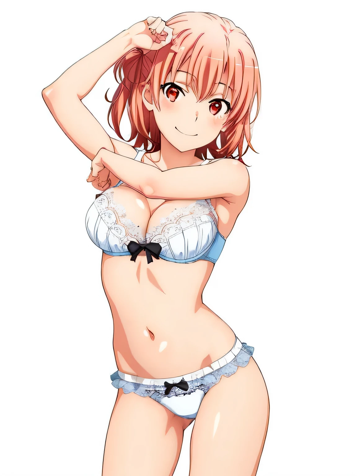 girl1people々,(Yuigahama Yui) , waltz dance , underwear,white ruffle big titbra,thighs,